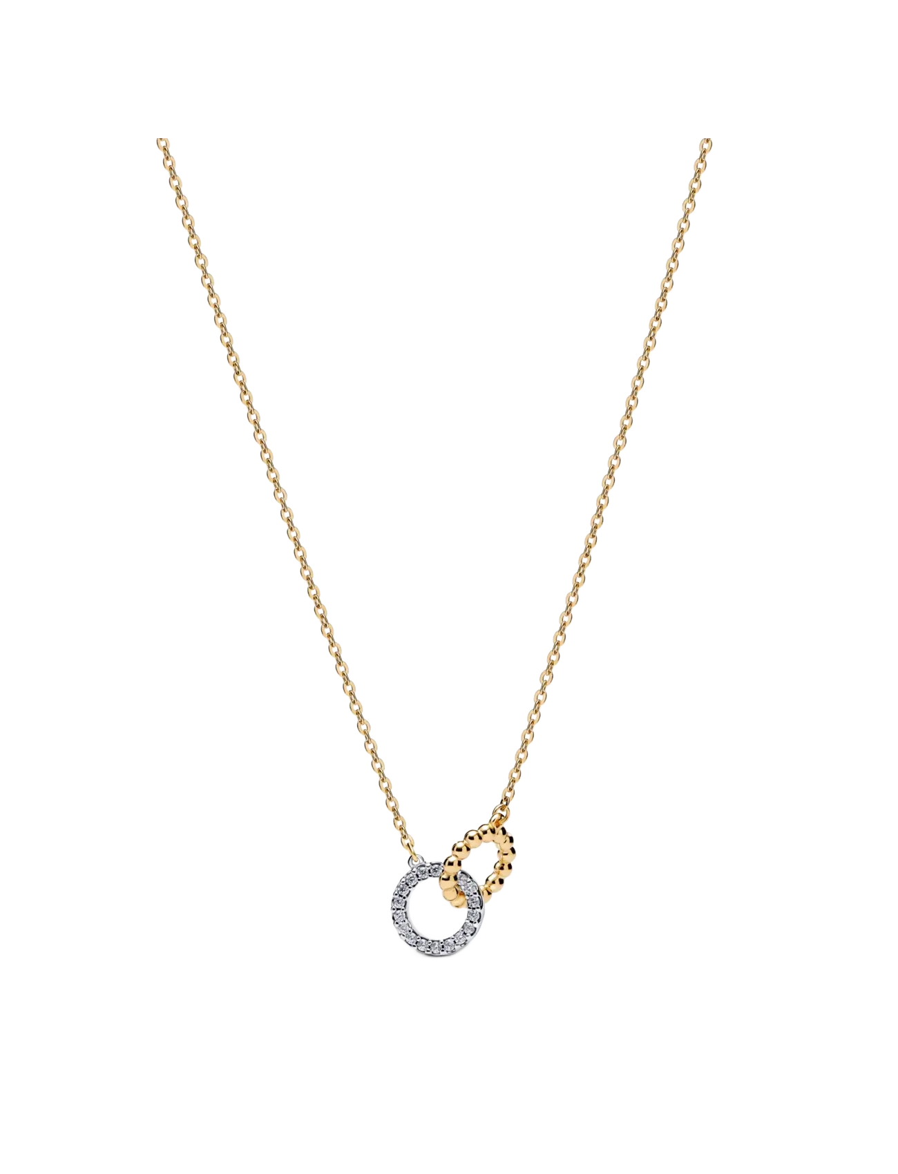 Pandora Beads & Pavé Interlocking Circles Necklace - Basics - CLEAR / undefined