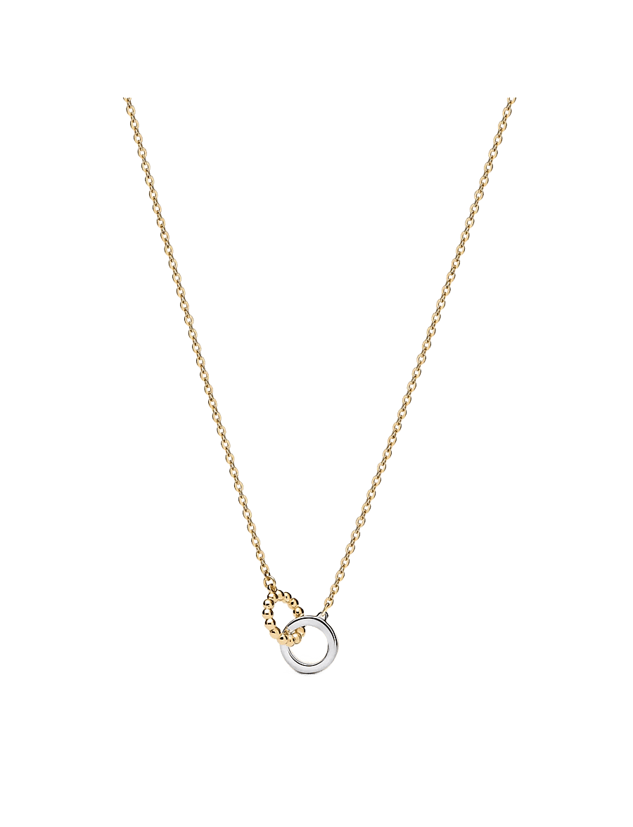Pandora - Beads & Pavé Interlocking Circles Necklace - clear - 2
