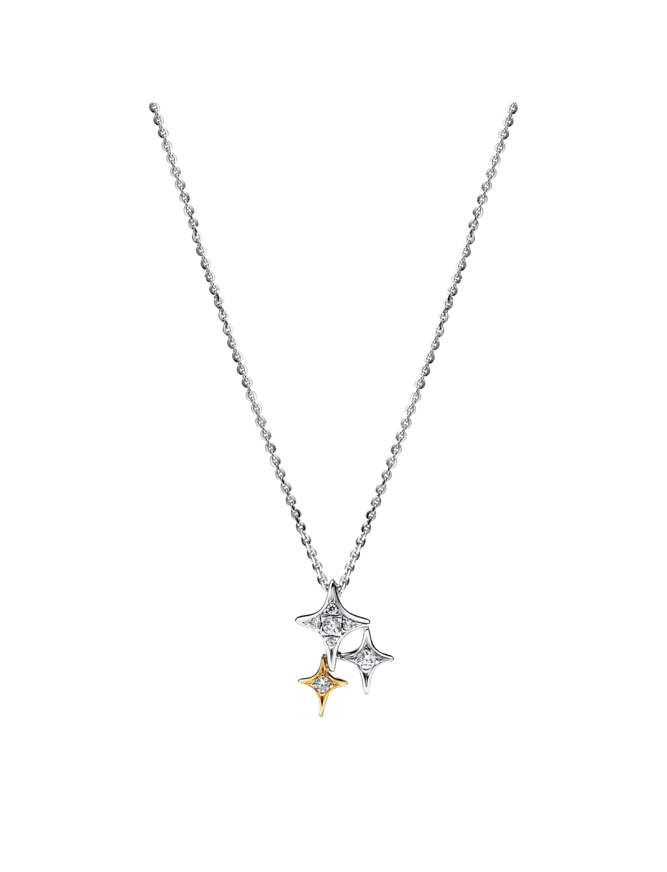 Pandora Triple Star Pendant Necklace - Vedhæng - CLEAR / undefined