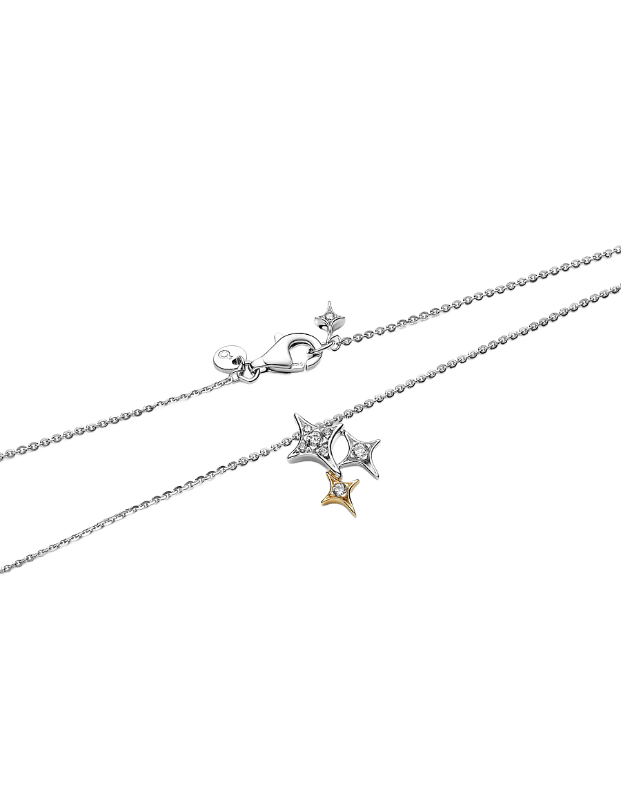 Pandora - Triple Star Pendant Necklace - clear - 2