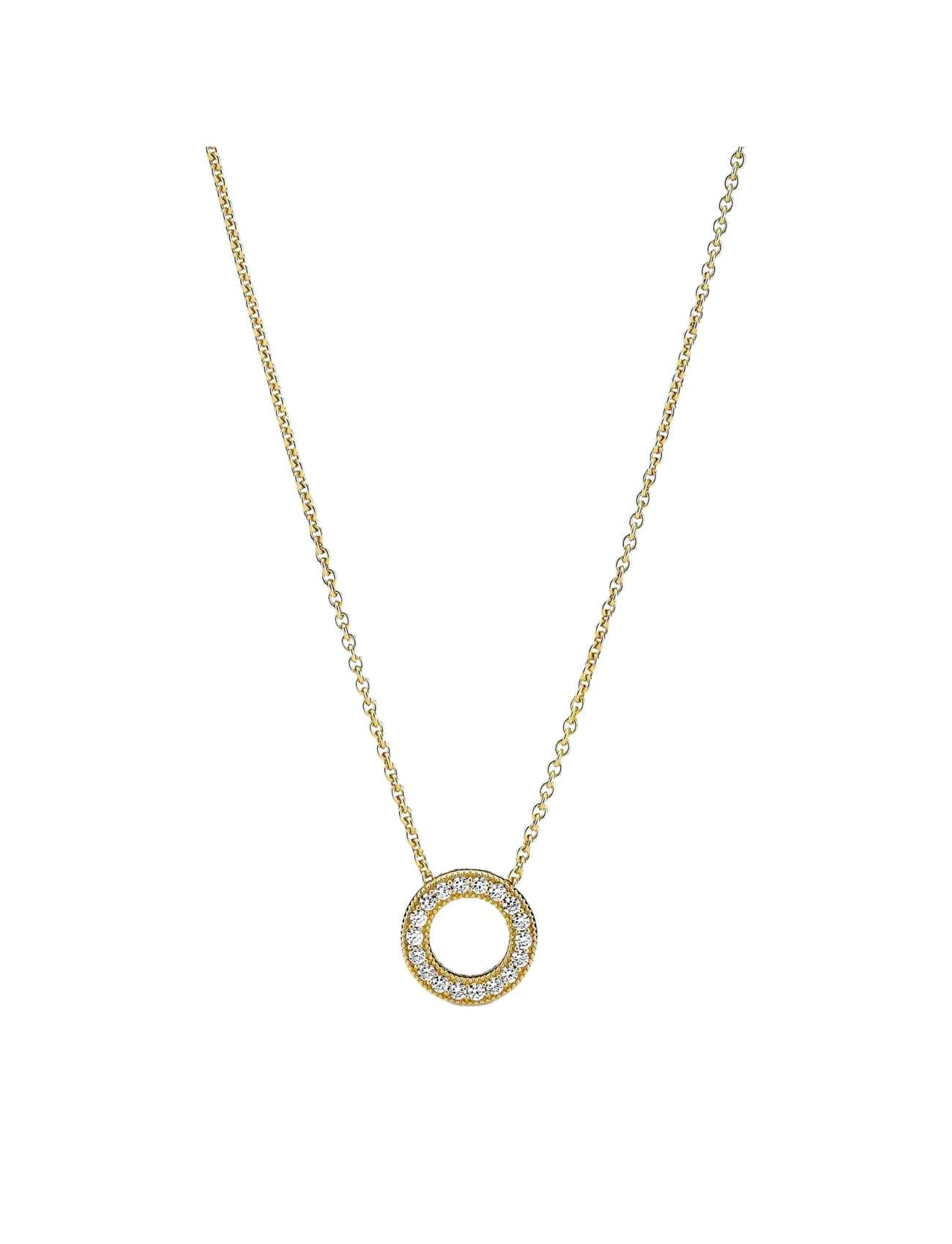 Pandora Logo Pavé Circle Collier Necklace - Halskæder - CLEAR / undefined