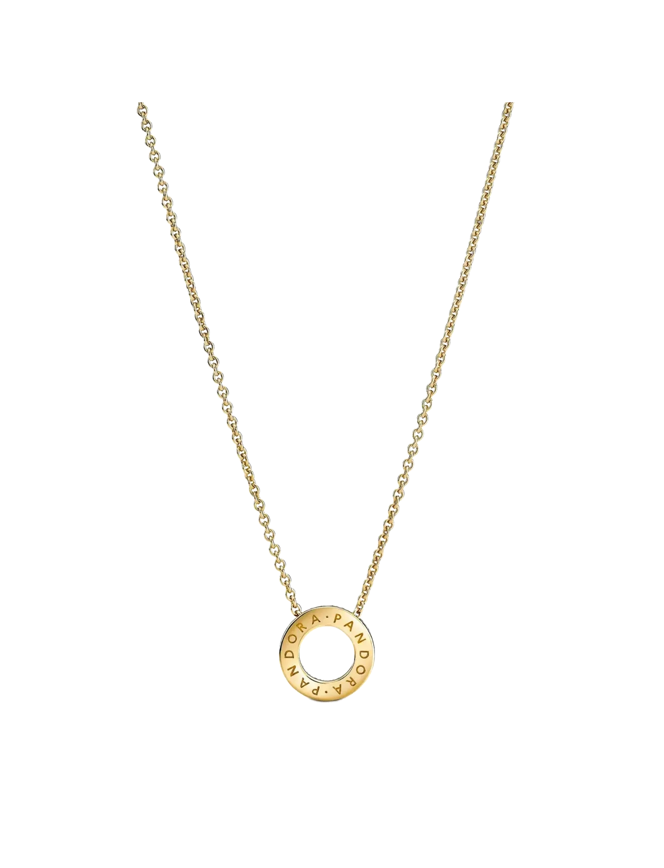 Pandora - Logo Pavé Circle Collier Necklace - halskæder - clear - 1