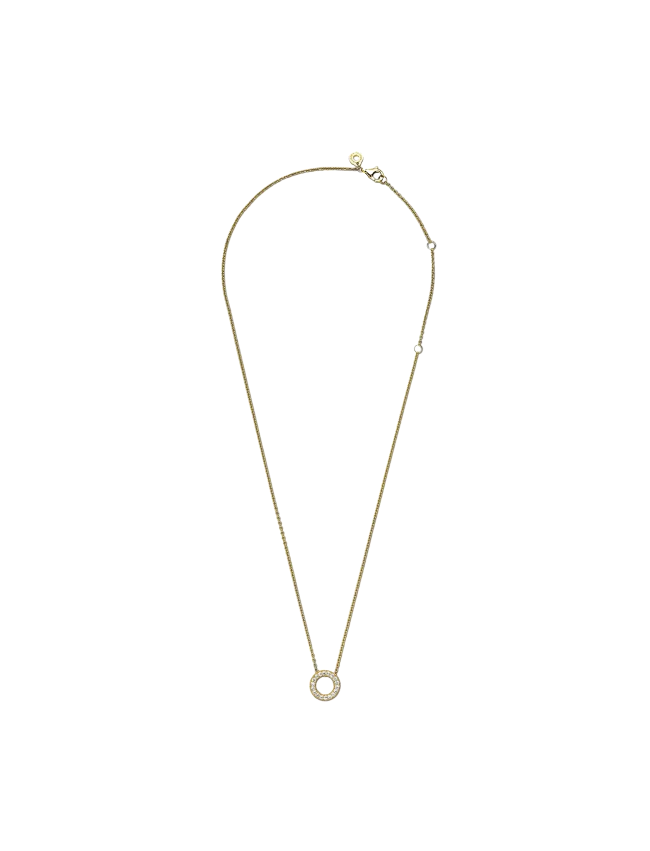 Pandora - Logo Pavé Circle Collier Necklace - halskæder - clear - 2