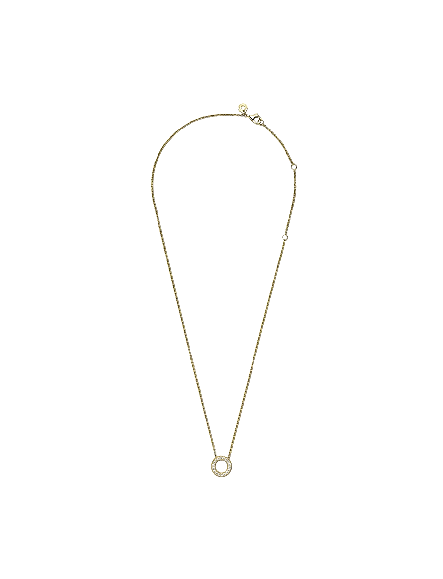 Pandora - Logo Pavé Circle Collier Necklace - halsketten - clear - 2
