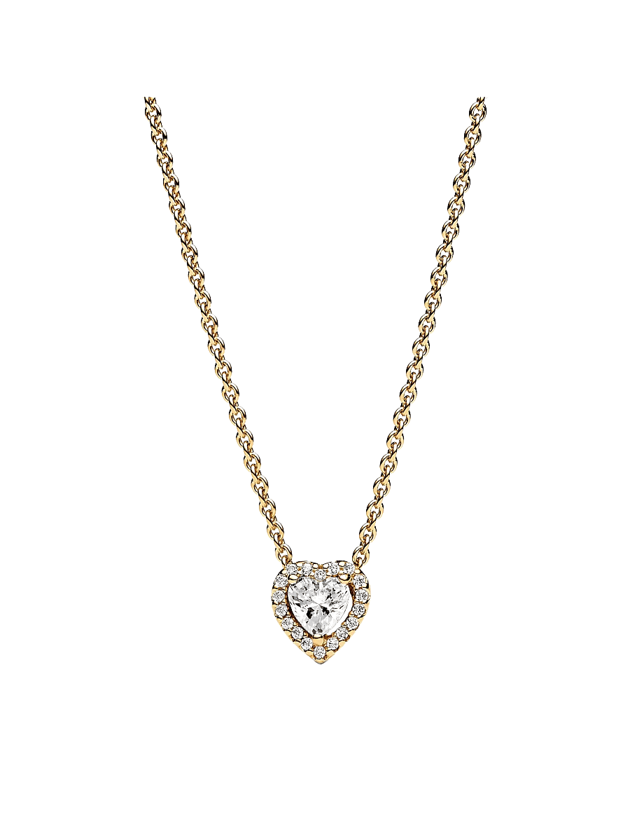 Pandora - Sparkling Heart Collier Necklace - halsketten - clear - 1