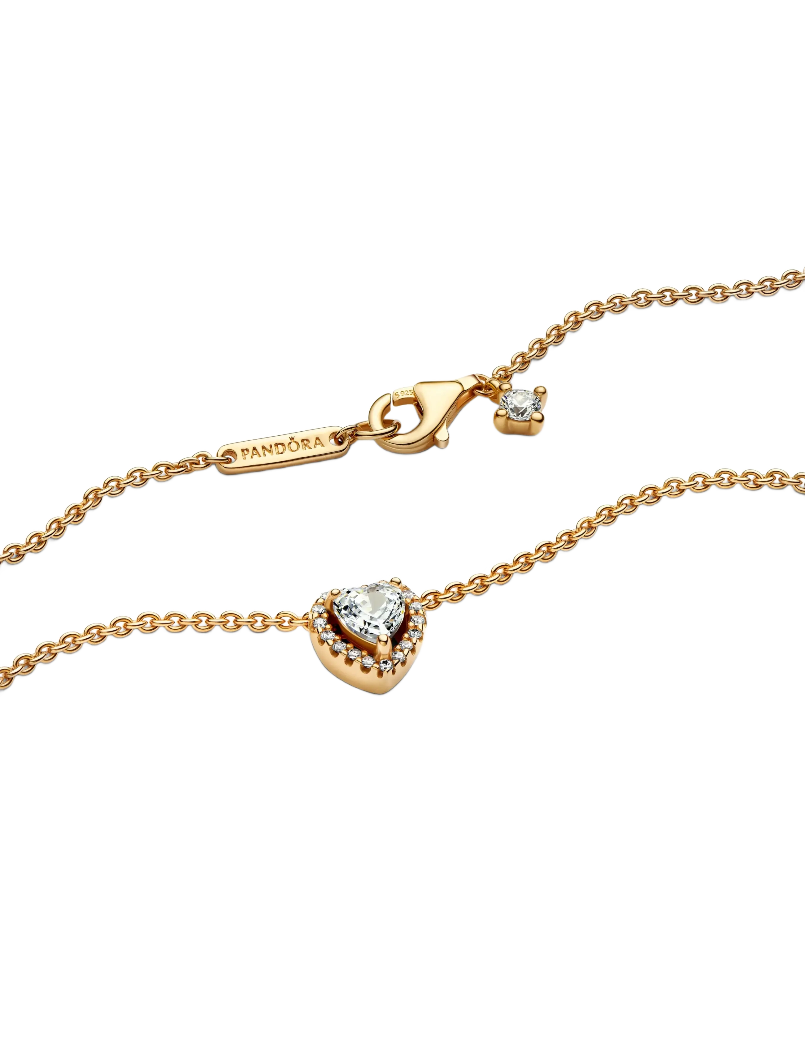 Pandora - Sparkling Heart Collier Necklace - halsketten - clear - 3