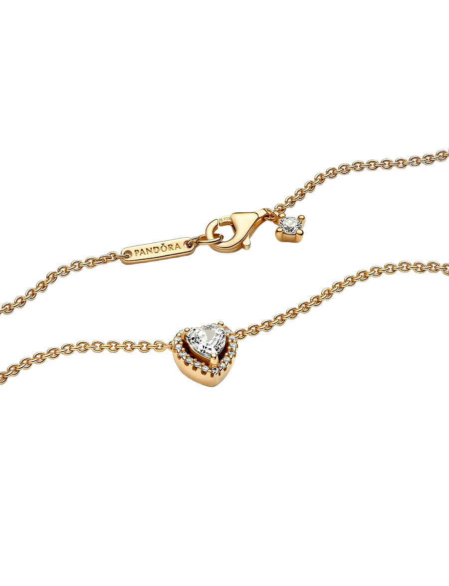 Pandora - Sparkling Heart Collier Necklace - halsketten - clear - 3