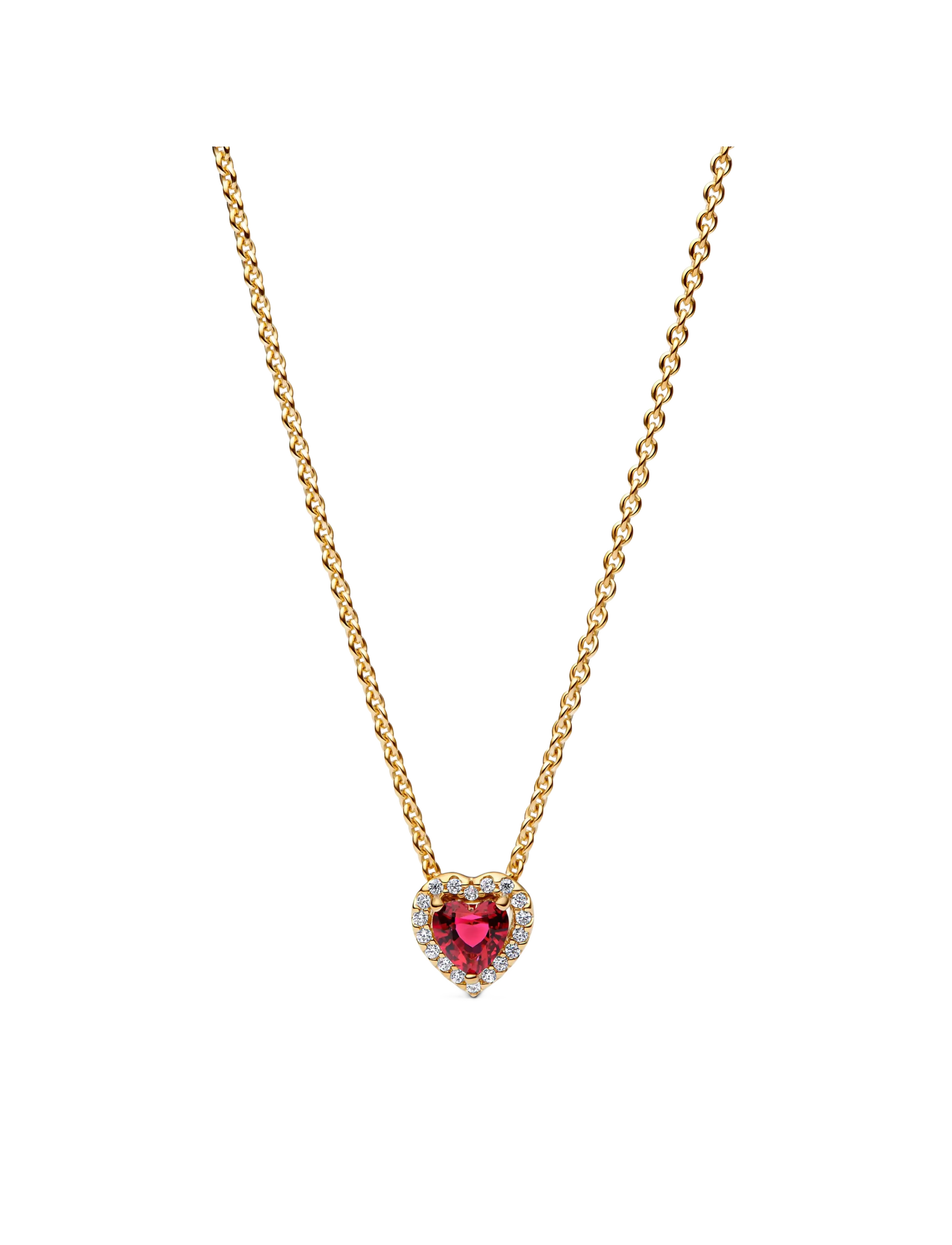 Pandora Heart 14k gold-plated collier with - Accessories - RED / red
