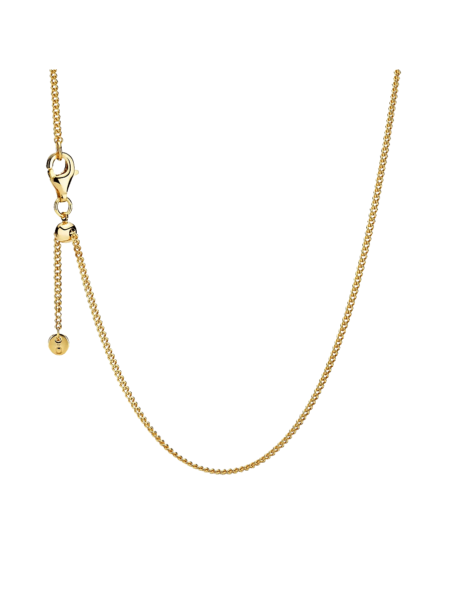 Pandora - 14k Gold-plated necklace with sliding clasp - halsband - no color - 1