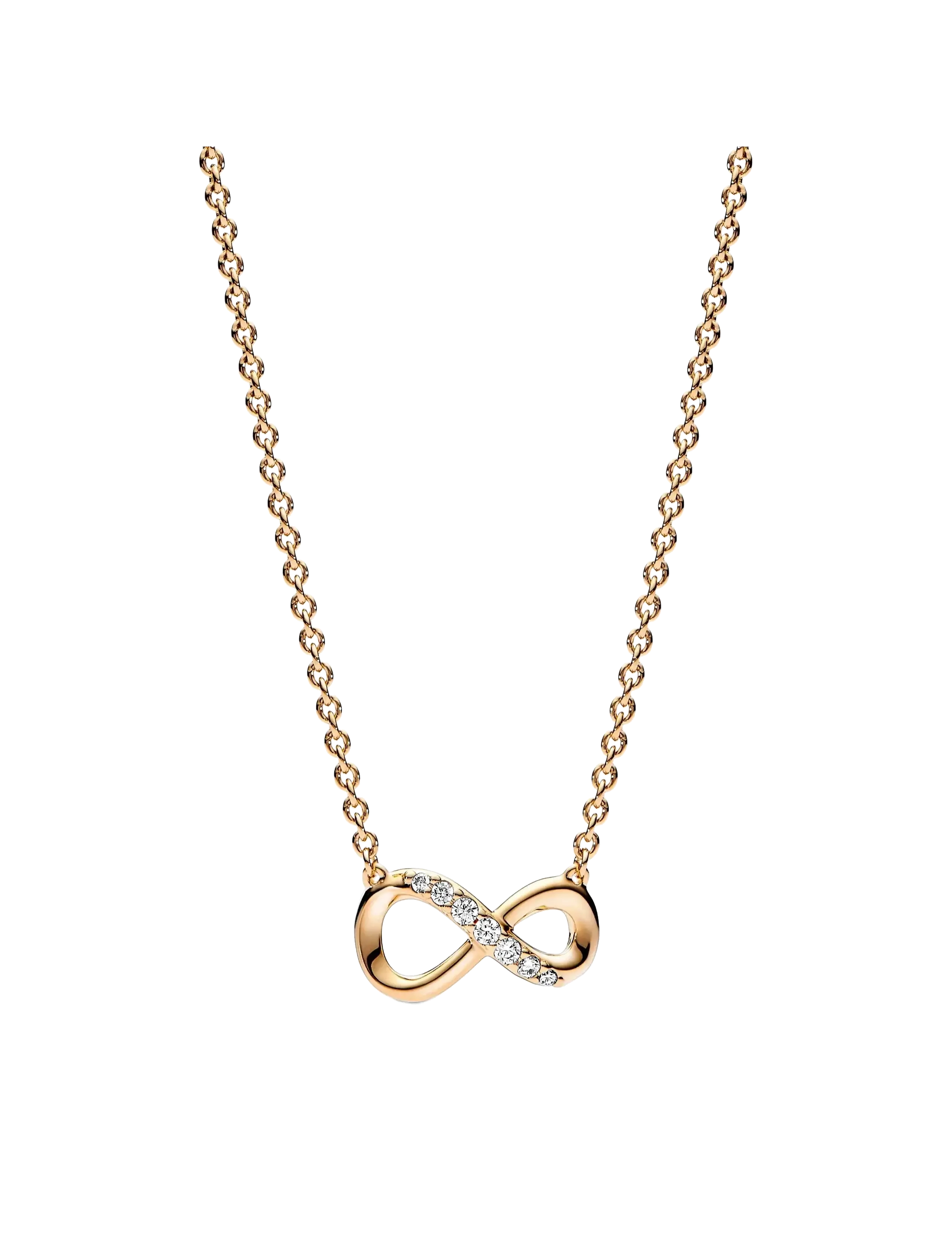 Pandora - Infinity 14k gold-plated collier with clear cubic zirconia - clear - 1