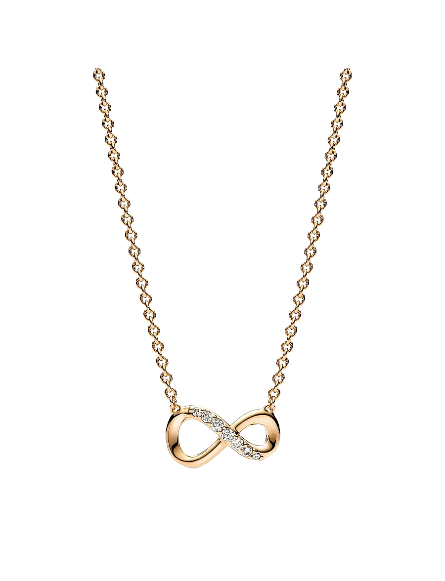 Pandora - Infinity 14k gold-plated collier with clear cubic zirconia - clear - 1