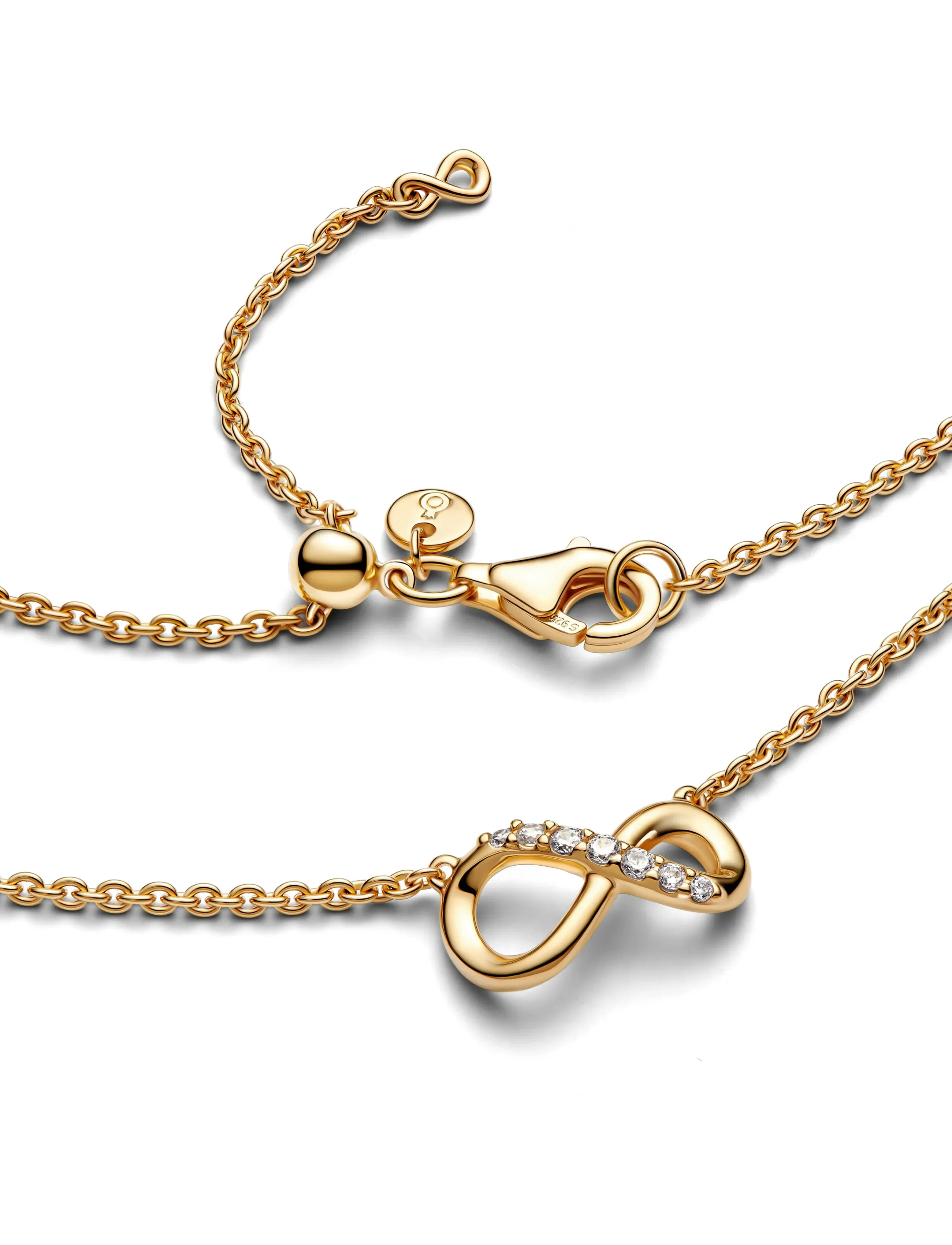 Pandora - Infinity 14k gold-plated collier with clear cubic zirconia - clear - 3