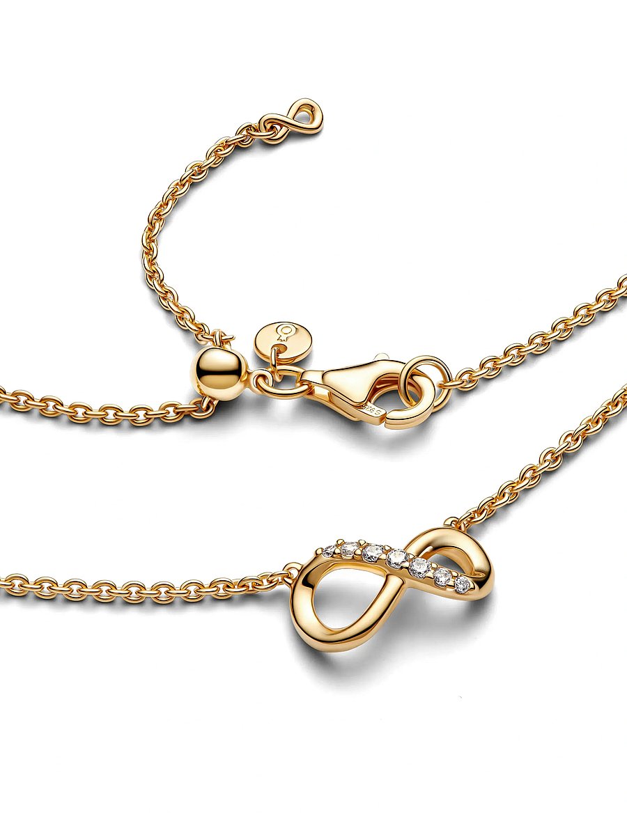 Pandora - Infinity 14k gold-plated collier with clear cubic zirconia - clear - 3