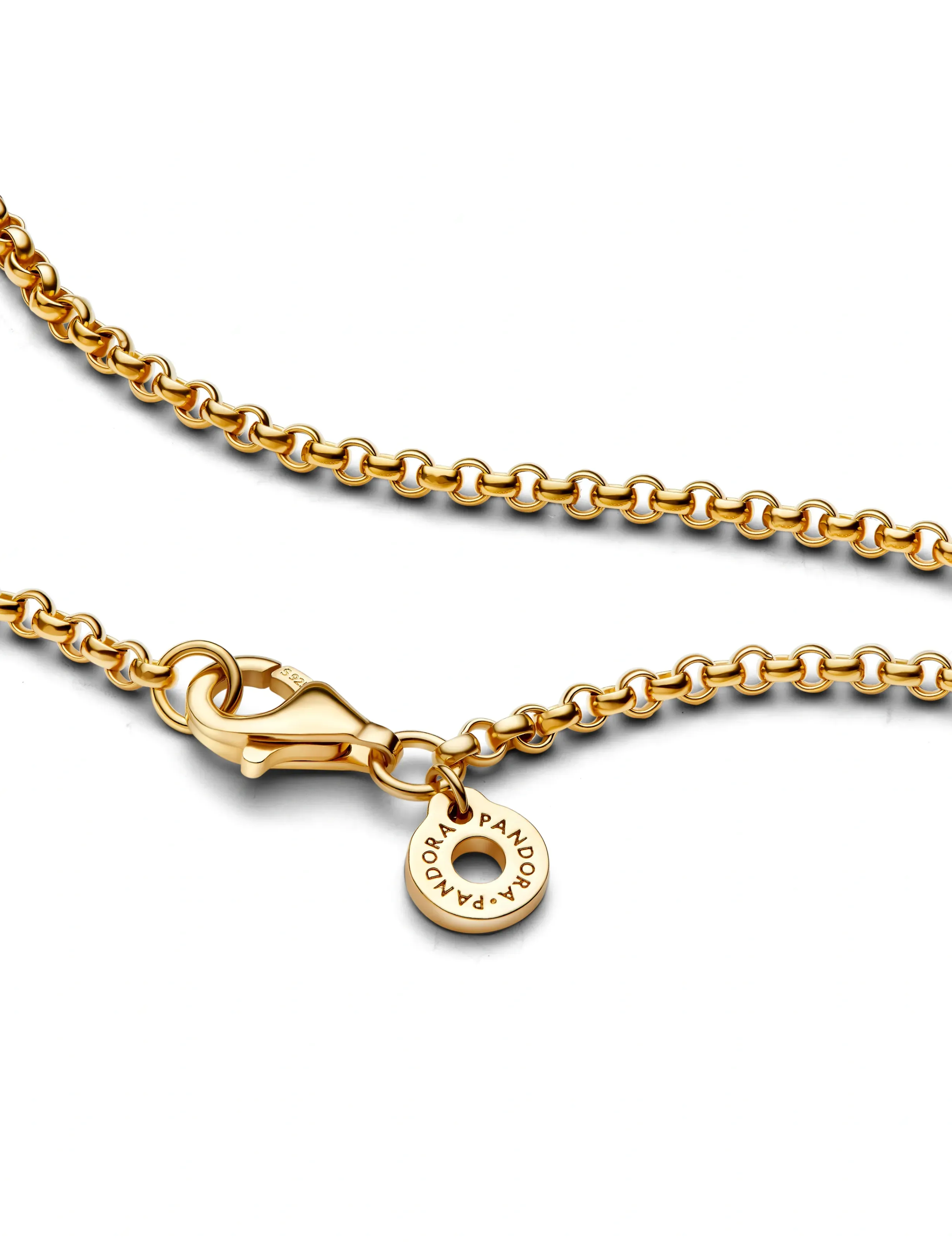 Pandora - 14k Gold-plated rolo necklace - keðjuhálsmen - no color - 3