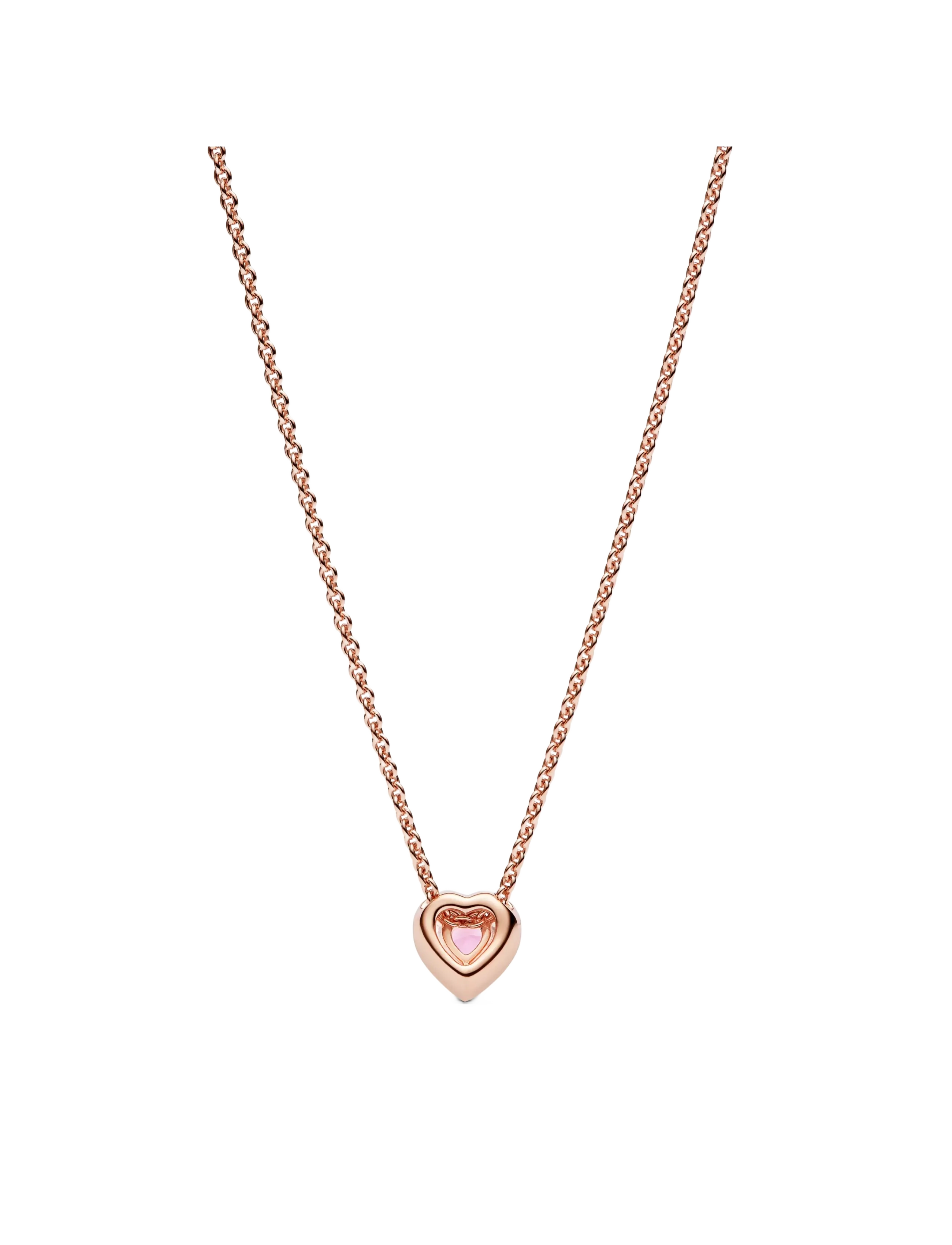 Pandora - Heart 14k rose gold-plated collier - pink - 2