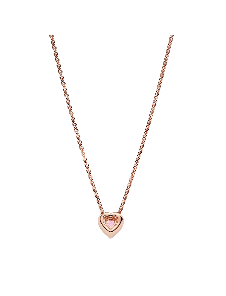 Pandora - Heart 14k rose gold-plated collier - pink - 2