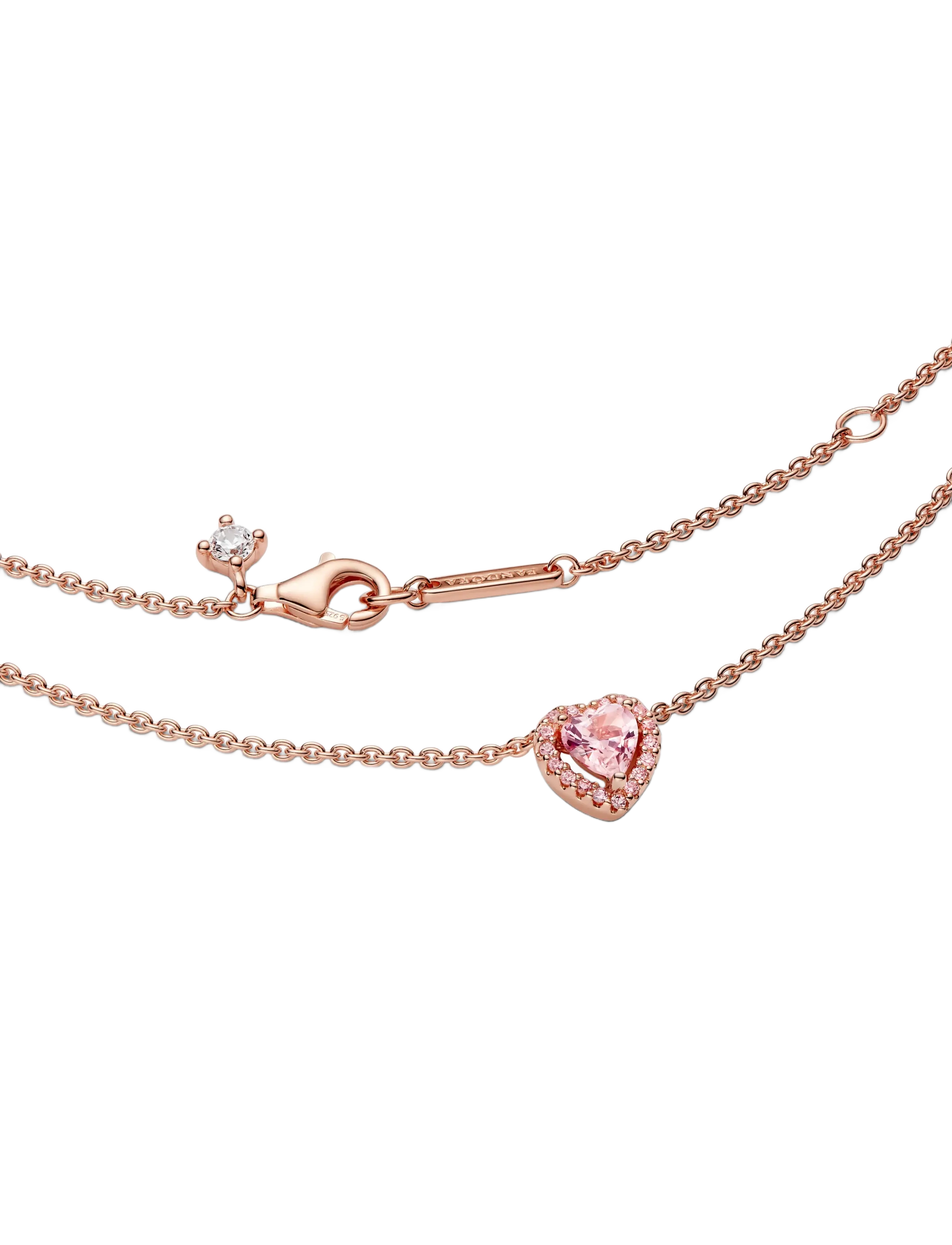 Pandora - Heart 14k rose gold-plated collier - pink - 3
