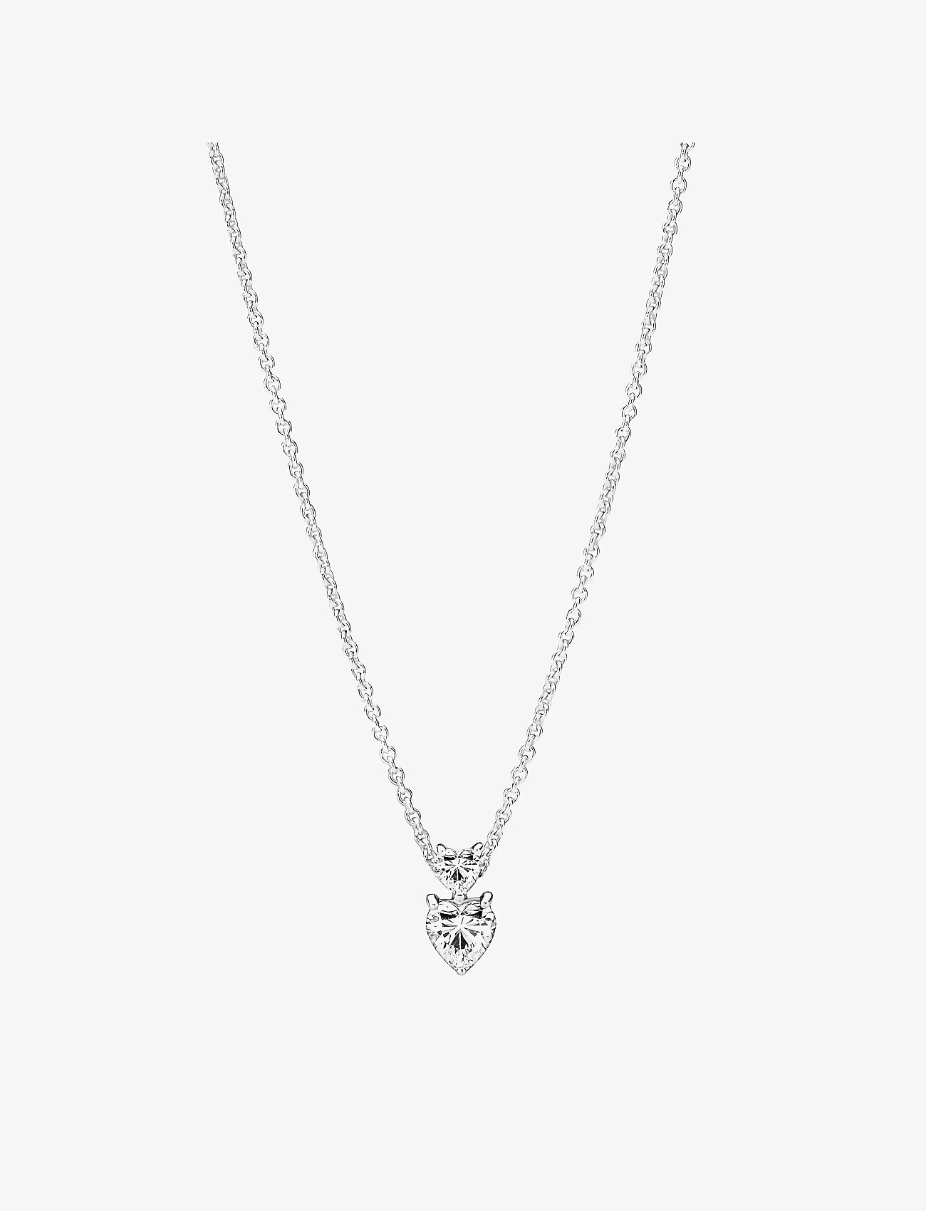 Pandora - Heart sterling silver collier with clear cubic zirconia - Ķēdītes - clear - 1