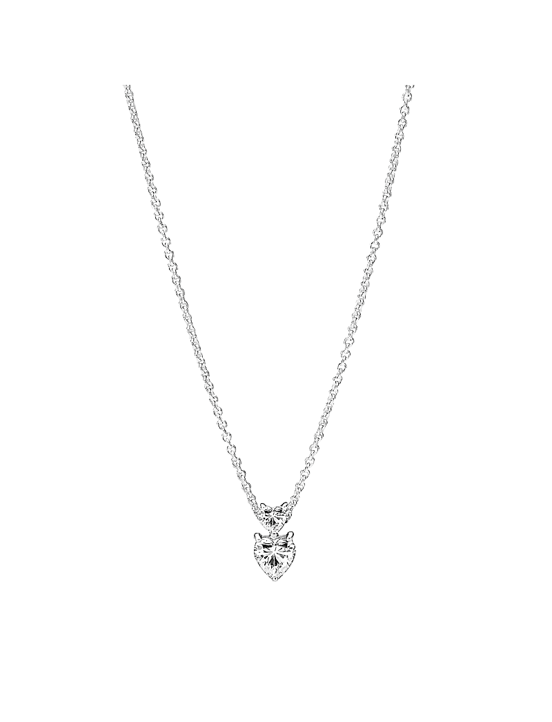 Pandora - Heart sterling silver collier with clear cubic zirconia - Ķēdītes - clear - 1