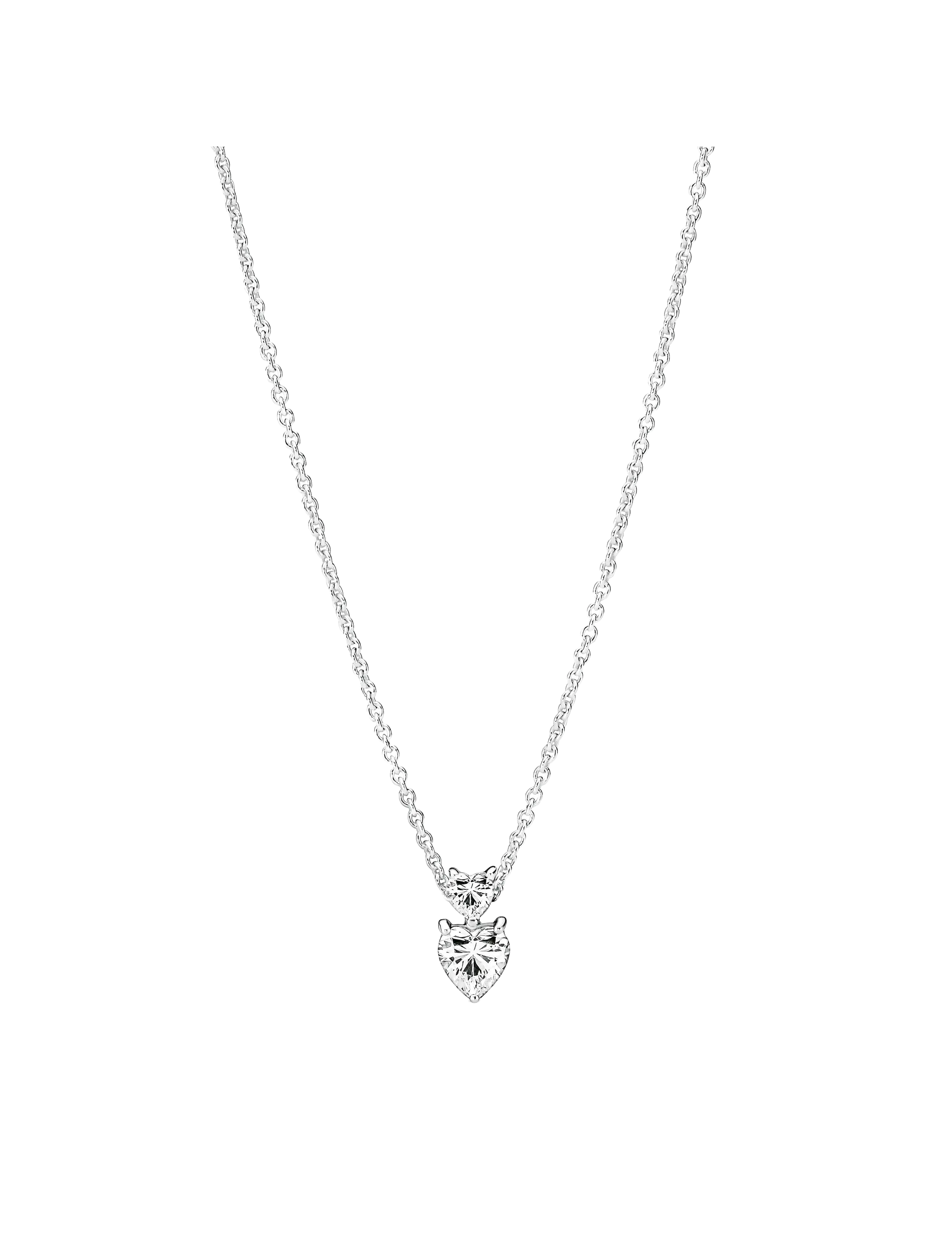 Pandora - Heart sterling silver collier with clear cubic zirconia - halsketten - clear - 1