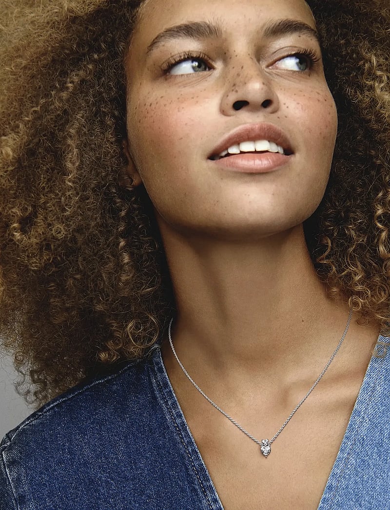 Pandora - Heart sterling silver collier with clear cubic zirconia - Ķēdītes - clear - 0