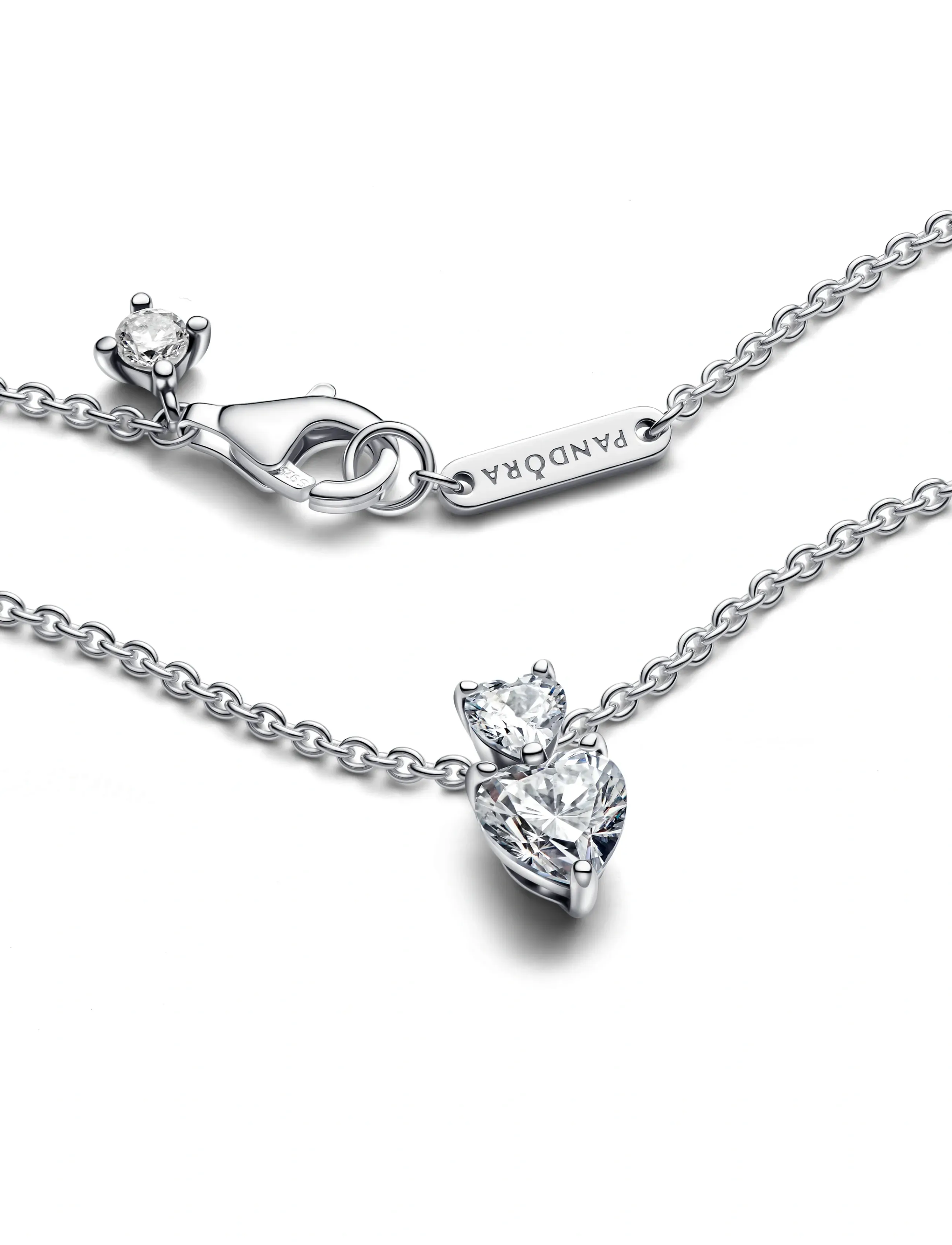 Pandora - Heart sterling silver collier with clear cubic zirconia - halsketten - clear - 3
