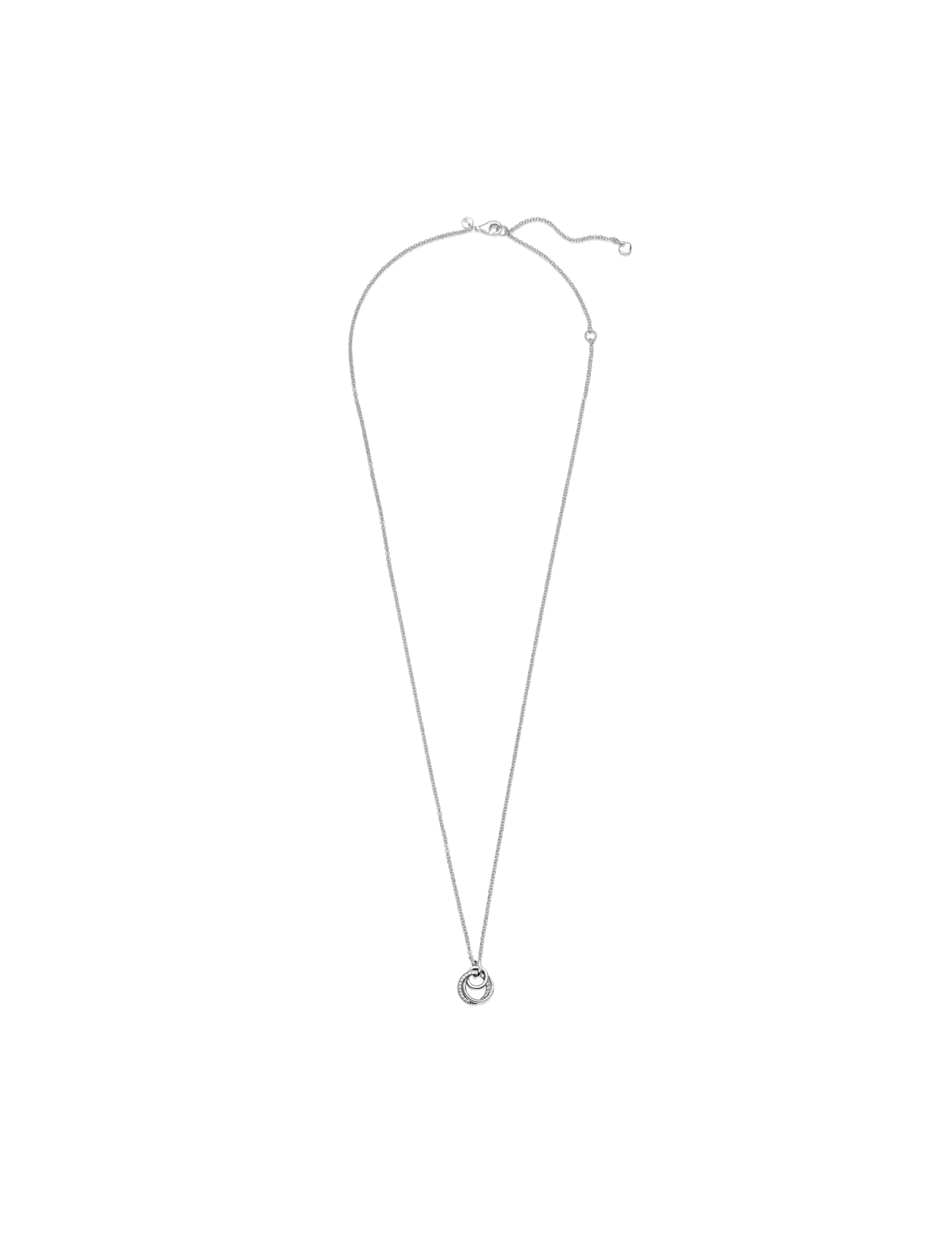 Pandora - Encircled sterling silver necklace with clear cubic zirconia pendant - colliers chaîne - clear - 2