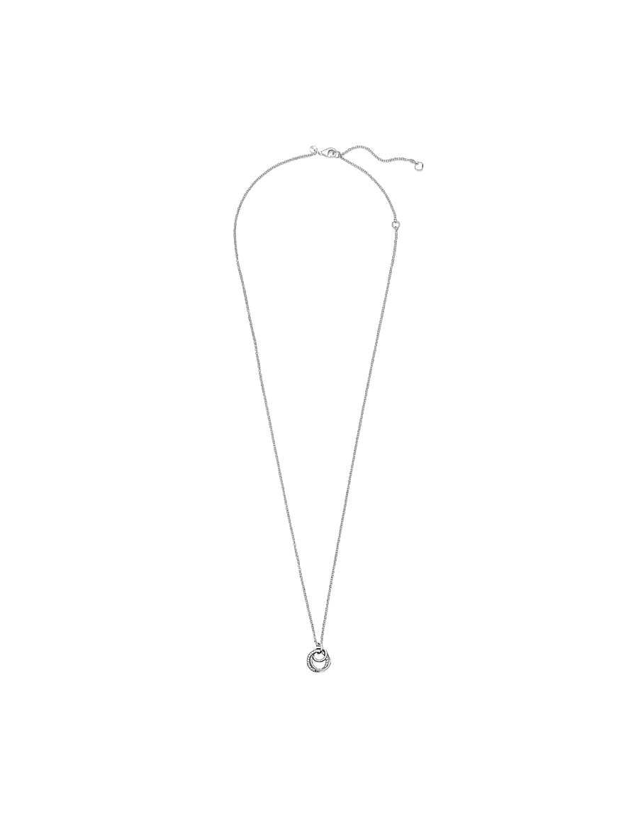 Pandora - Encircled sterling silver necklace with clear cubic zirconia pendant - colliers chaîne - clear - 2