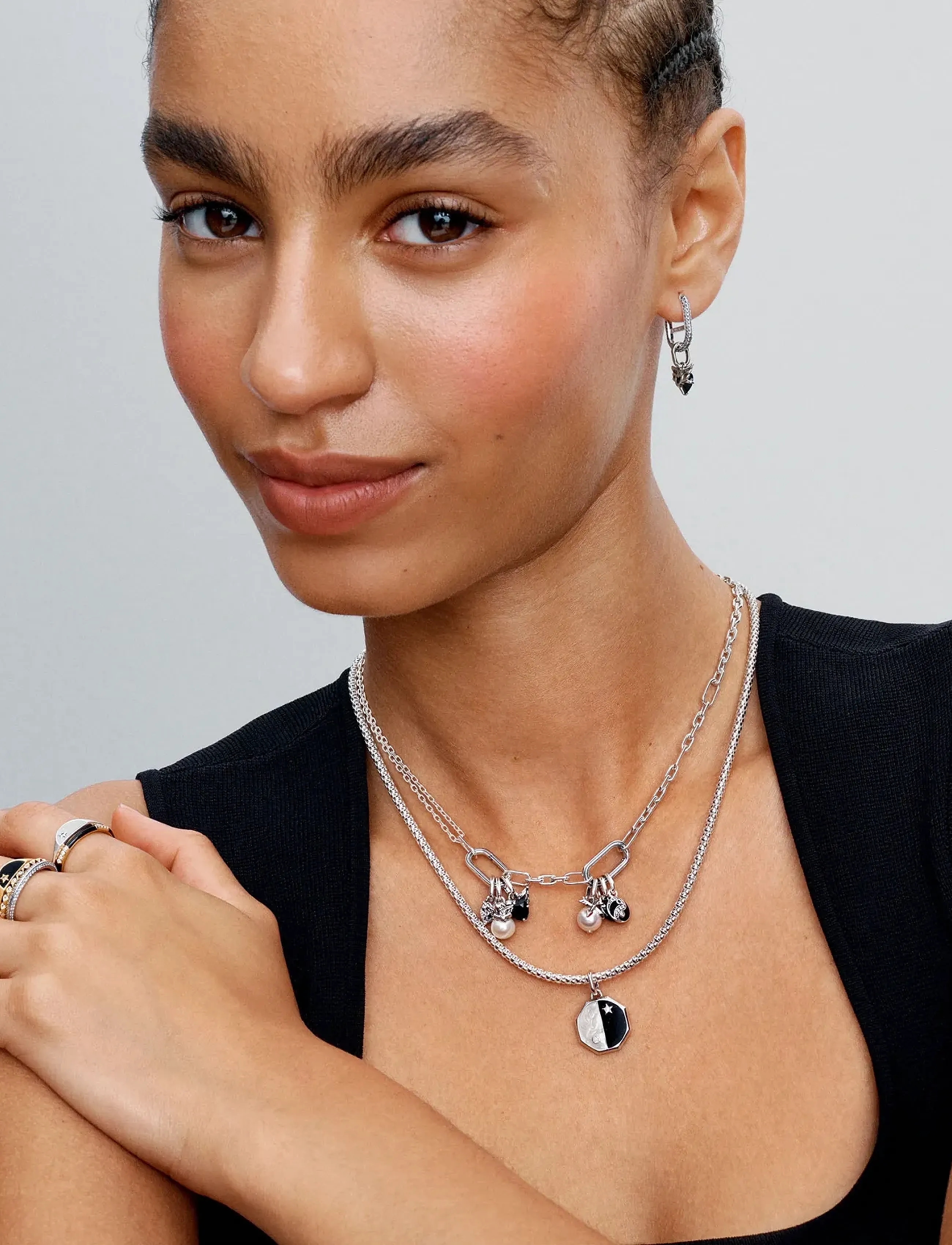 Pandora Double Link Chain Necklace, 45 cm, Necklaces, Silber - Frauen
