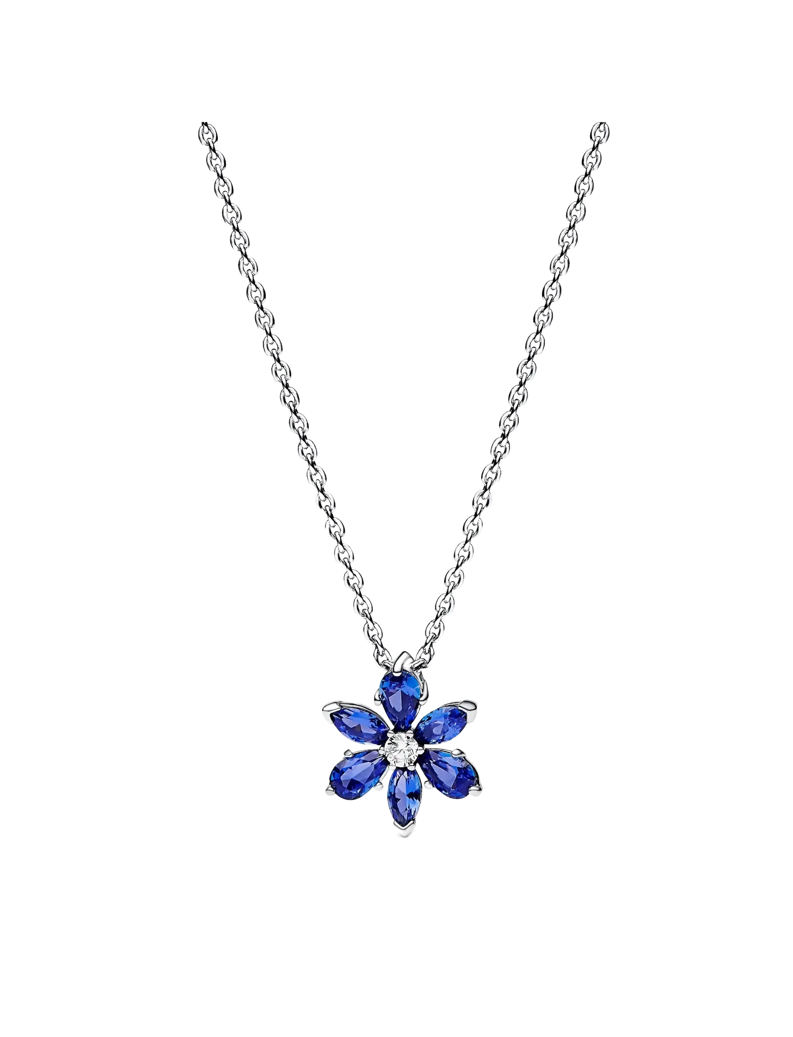 Pandora Sparkling Blue Herbarium Cluster Pendant - Halskæder - SILVER / blue