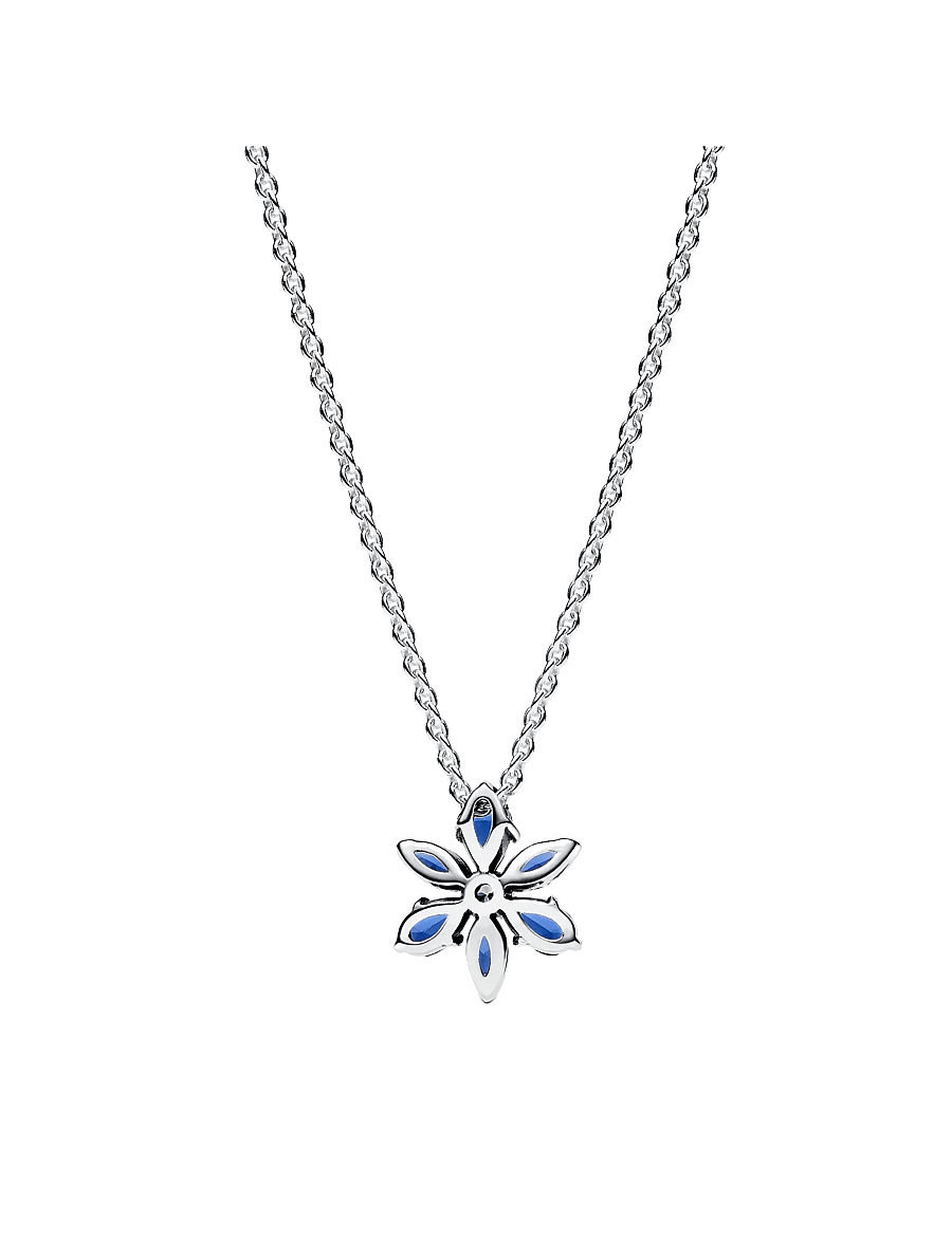 Pandora - Sparkling Blue Herbarium Cluster Pendant - kedjehalsband - silver - 2