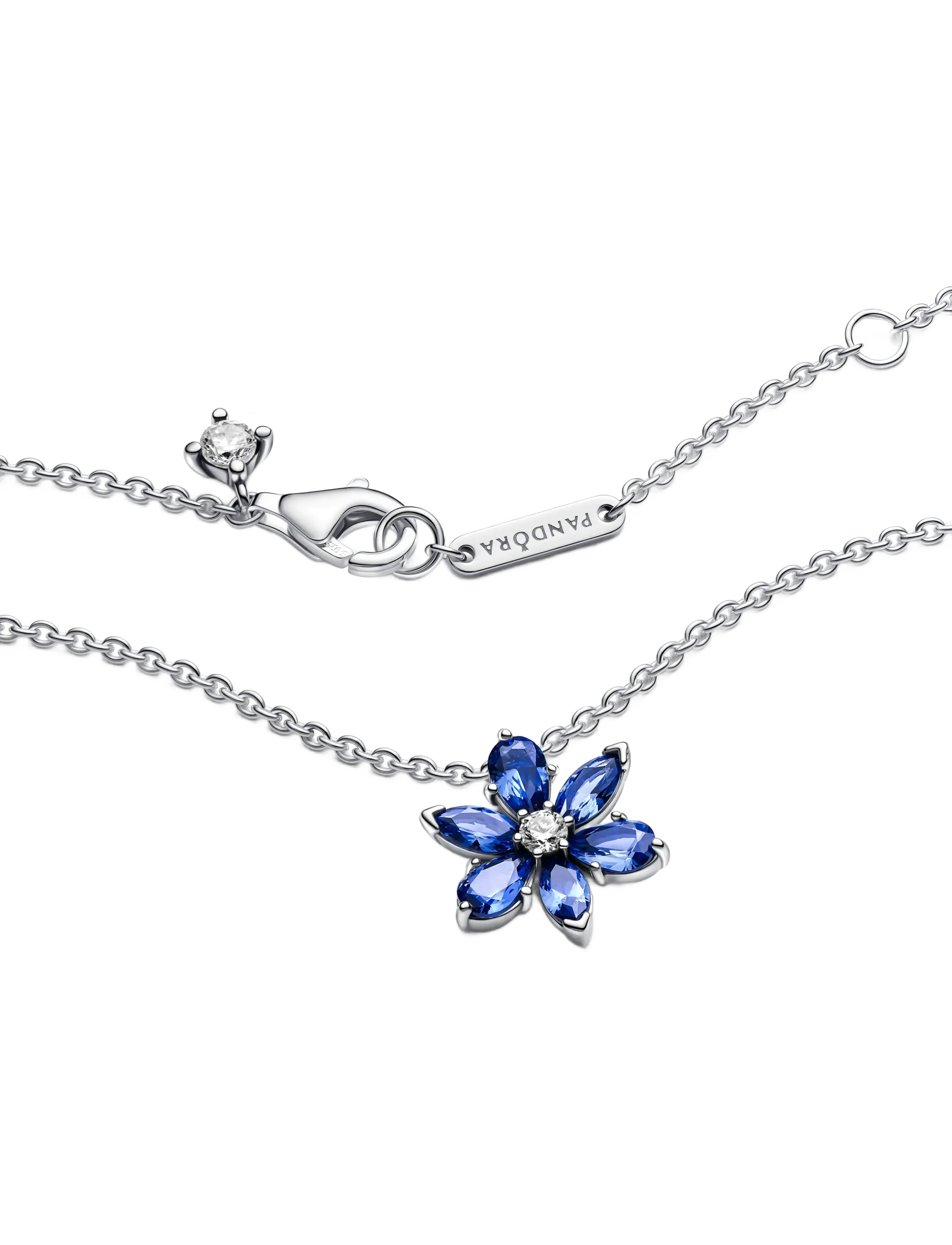 Pandora - Sparkling Blue Herbarium Cluster Pendant - kedjehalsband - silver - 3