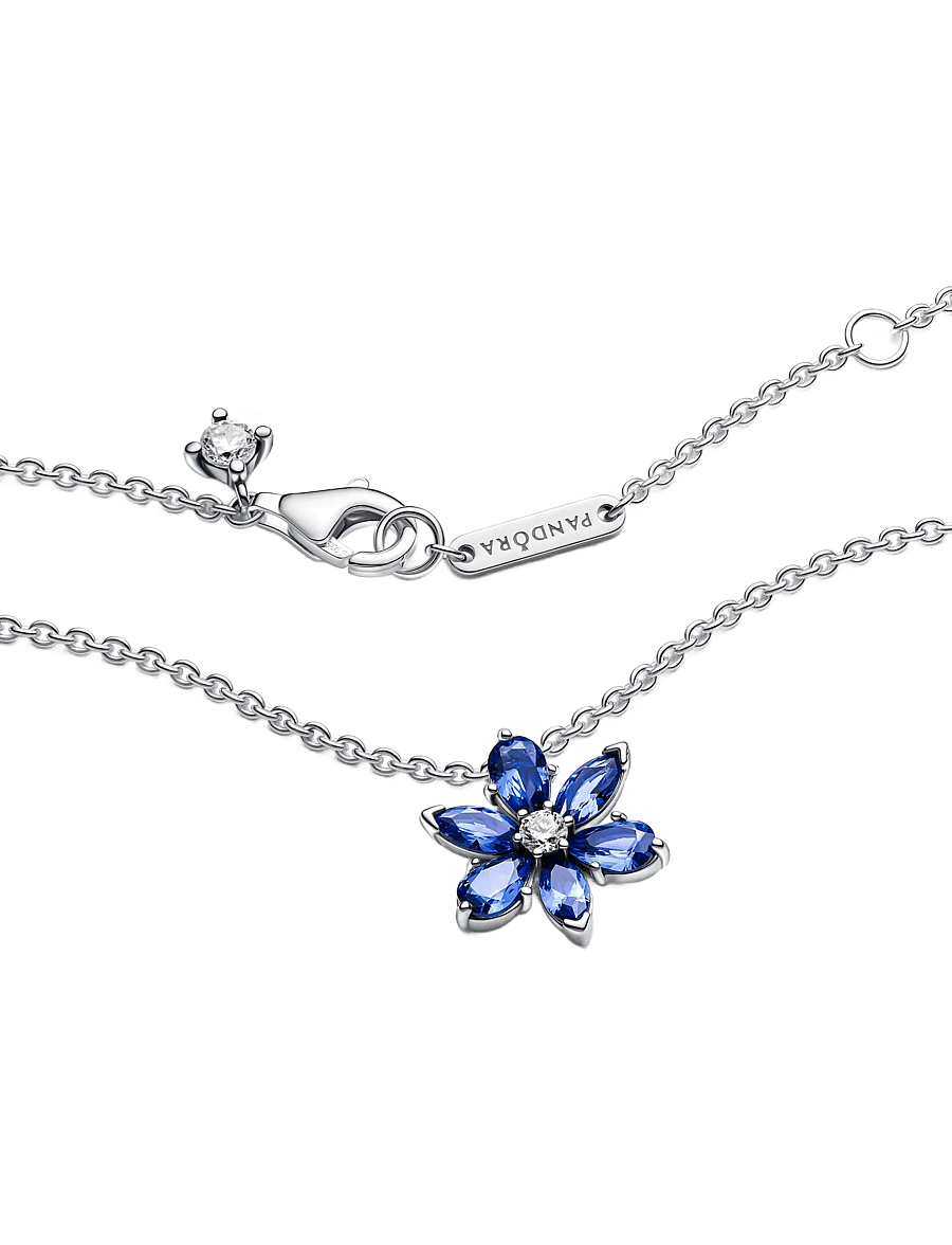 Pandora - Sparkling Blue Herbarium Cluster Pendant - kedjehalsband - silver - 3