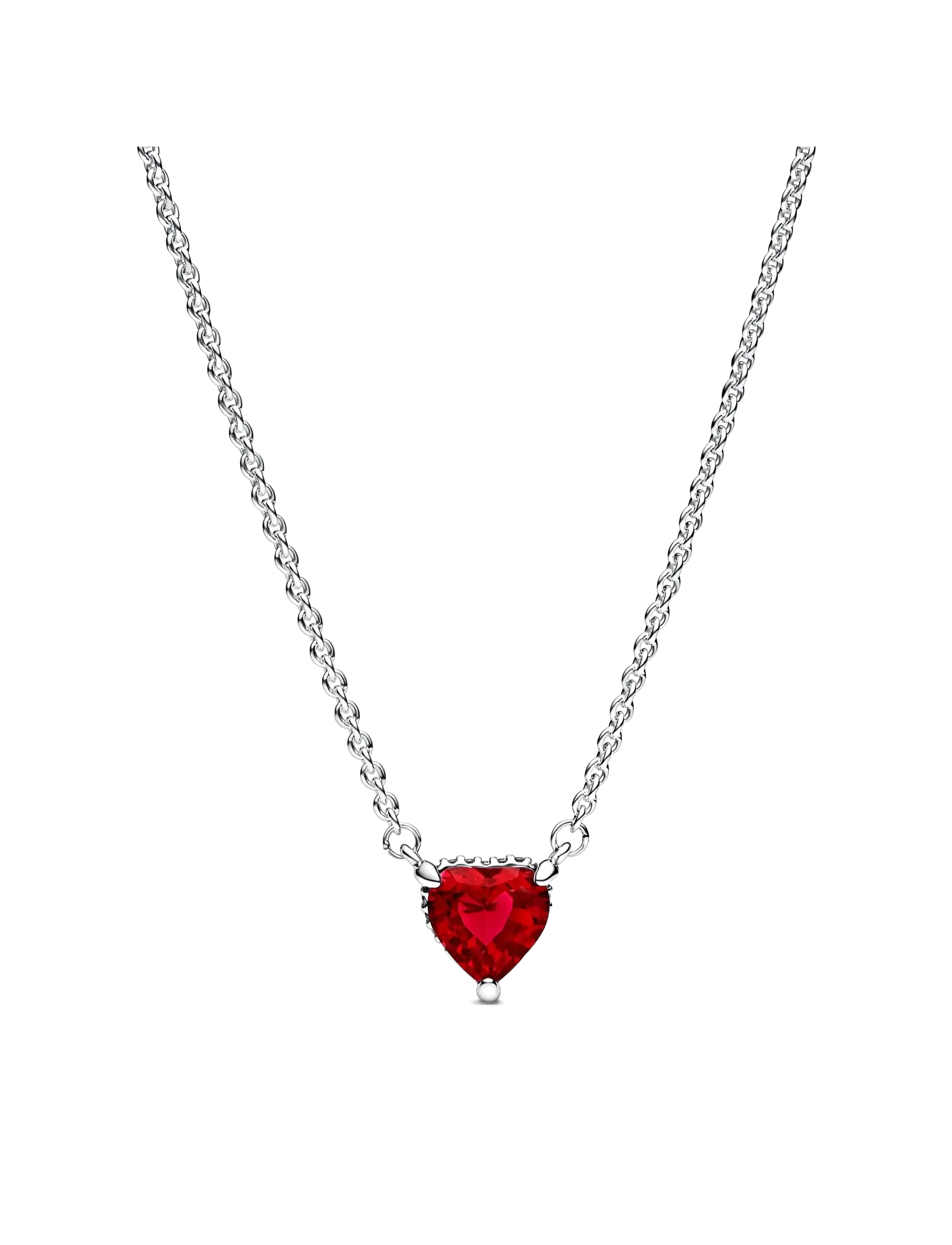 Pandora Sparkling Heart Halo Pendant Collier Necklace - Halskæder - RED / red