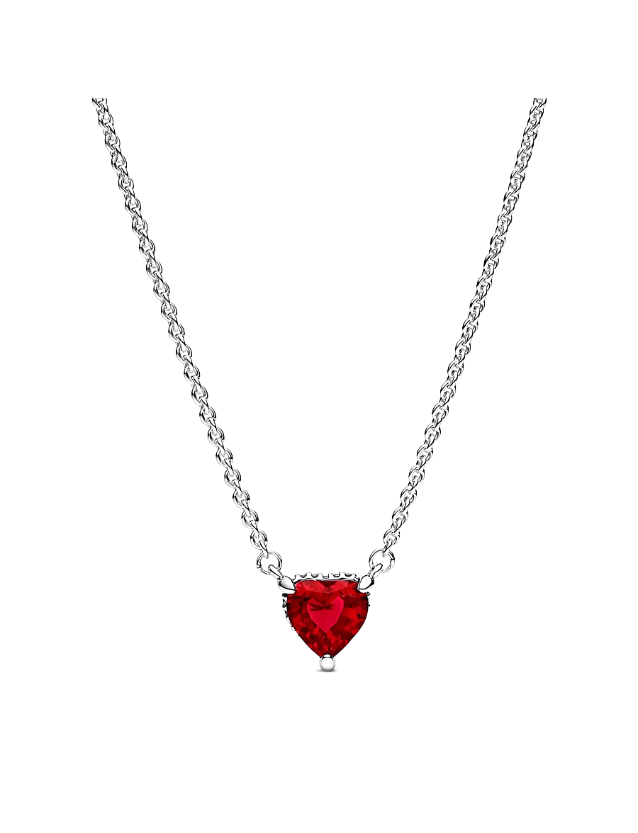 Pandora - Sparkling Heart Halo Pendant Collier Necklace - colliers chaîne - red - 1