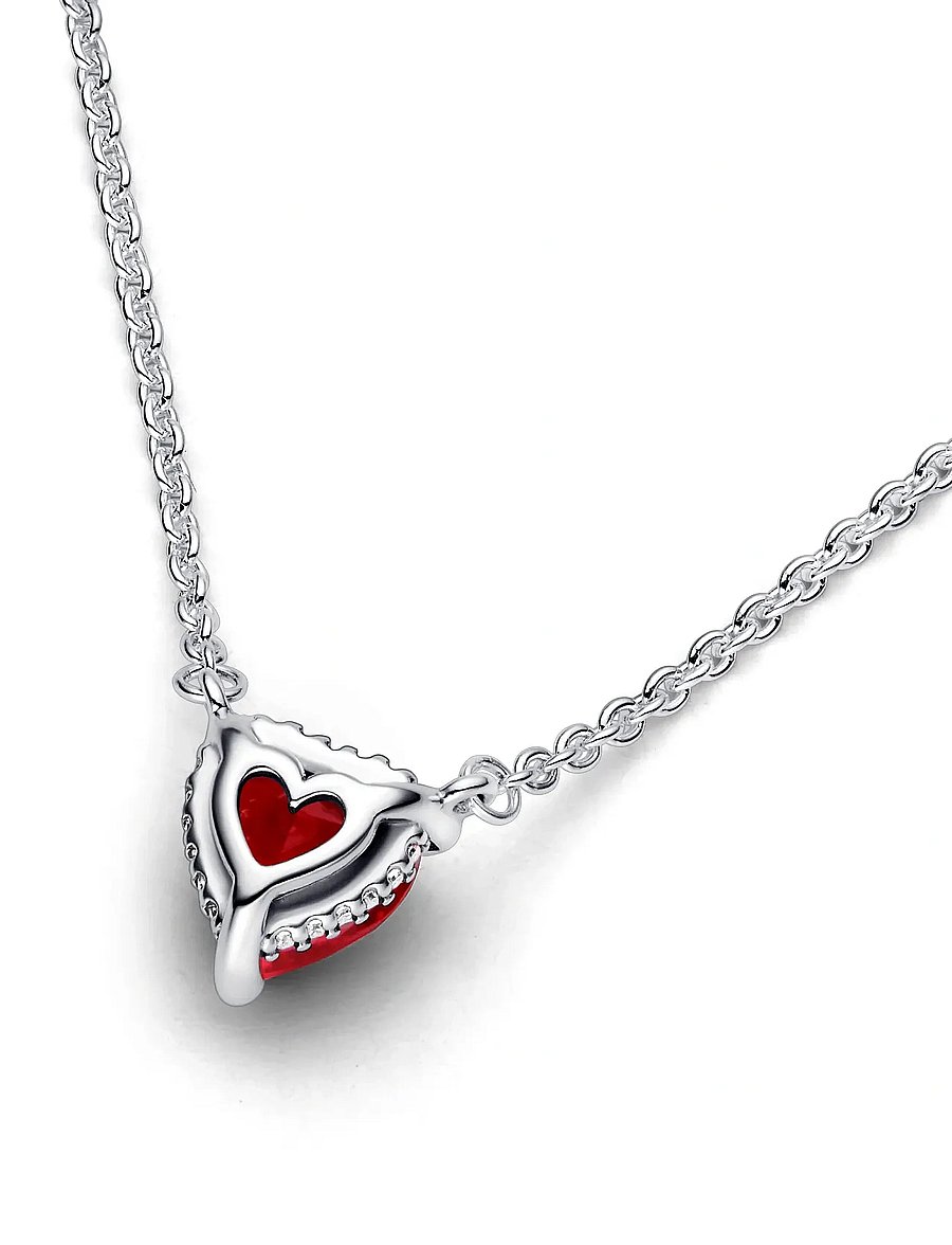 Pandora - Sparkling Heart Halo Pendant Collier Necklace - colliers chaîne - red - 4