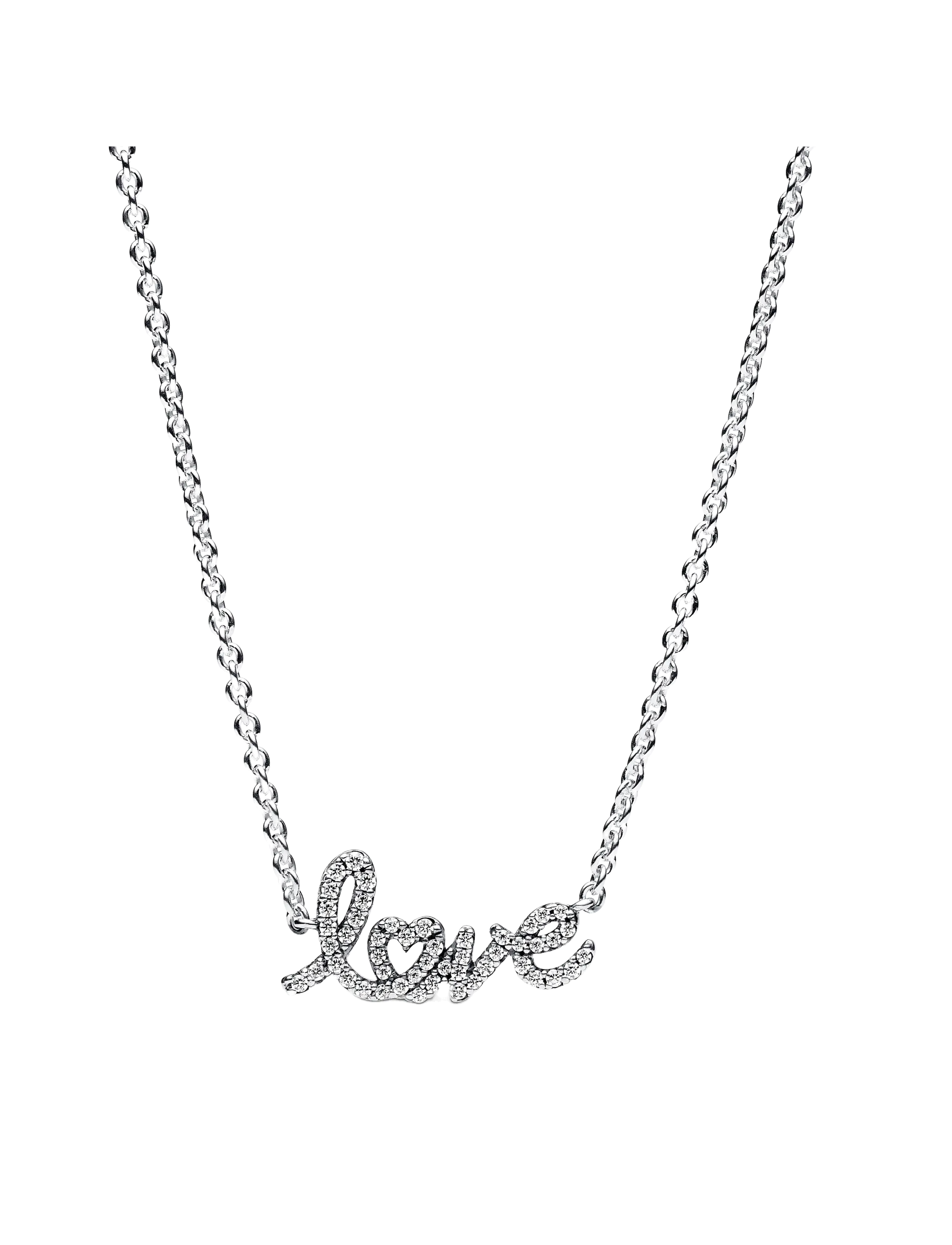 Pandora Love sterling silver collier with clear cubic zirconia - Halskæder - CLEAR / undefined