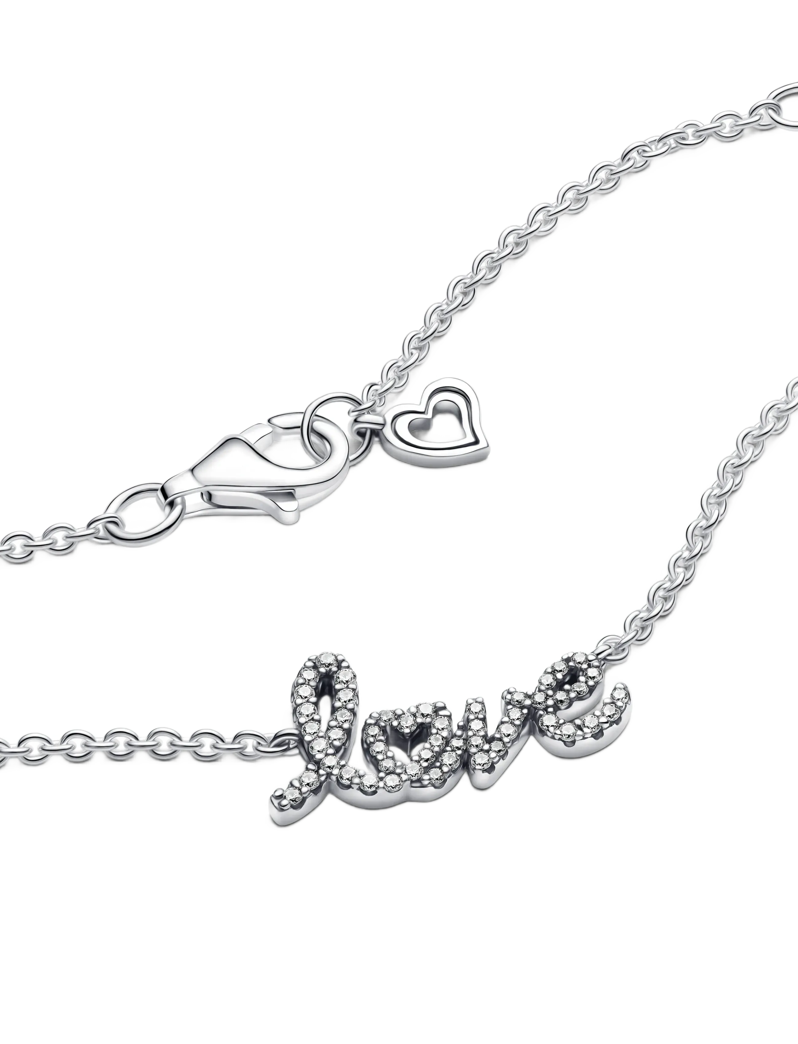 Pandora - Love sterling silver collier with clear cubic zirconia - keðjuhálsmen - clear - 2