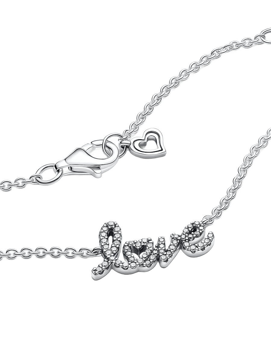 Pandora - Love sterling silver collier with clear cubic zirconia - keðjuhálsmen - clear - 2