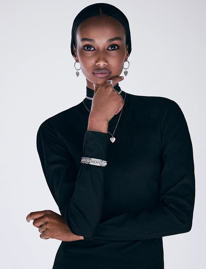 Pandora - Cuban chain sterling silver necklace with clear cubic zirconia - halsketten - clear - 0