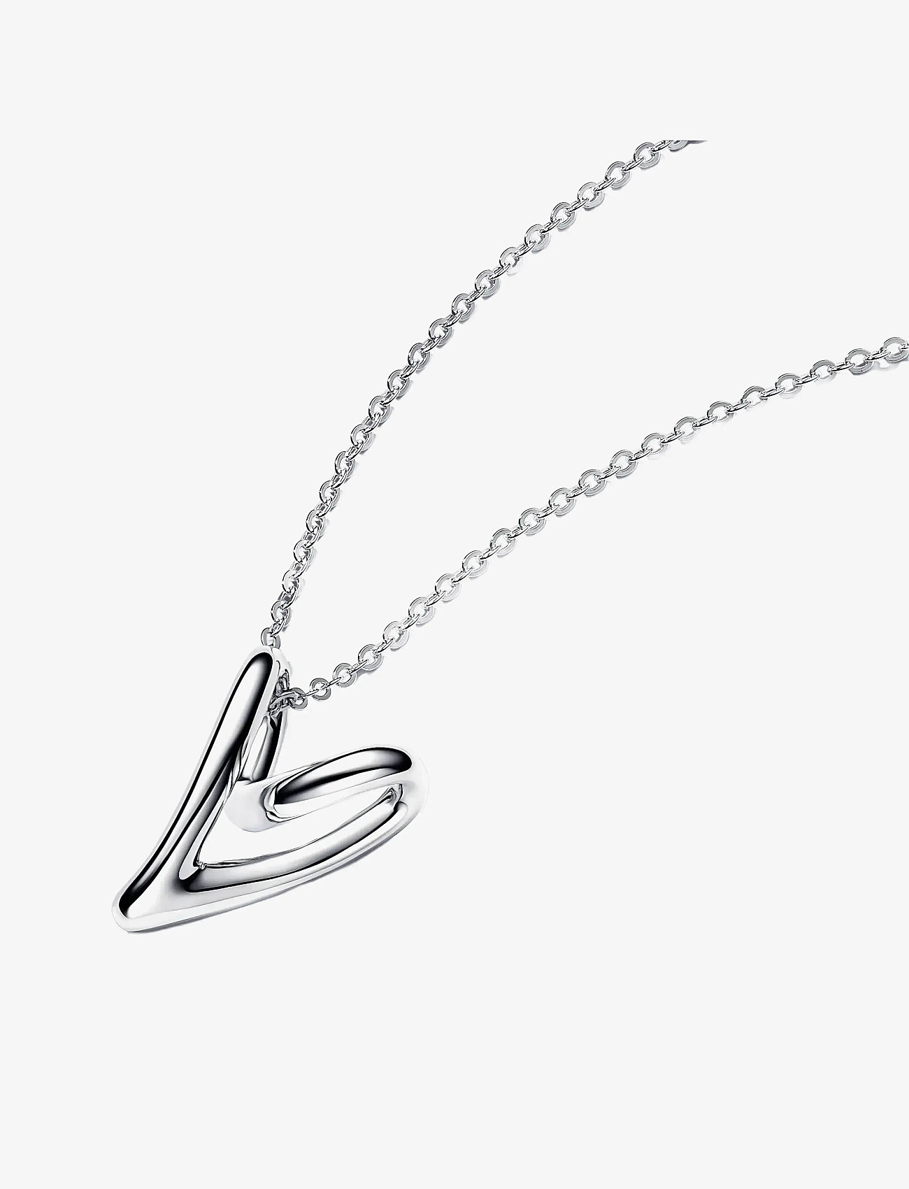 Pandora - Heart pendant sterling silver necklace - kedjehalsband - clear - 1