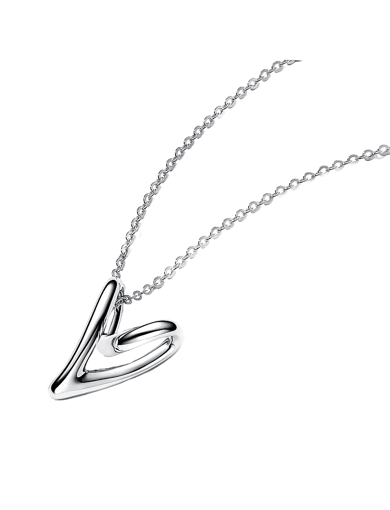 Pandora - Heart pendant sterling silver necklace - halskæder - clear - 1