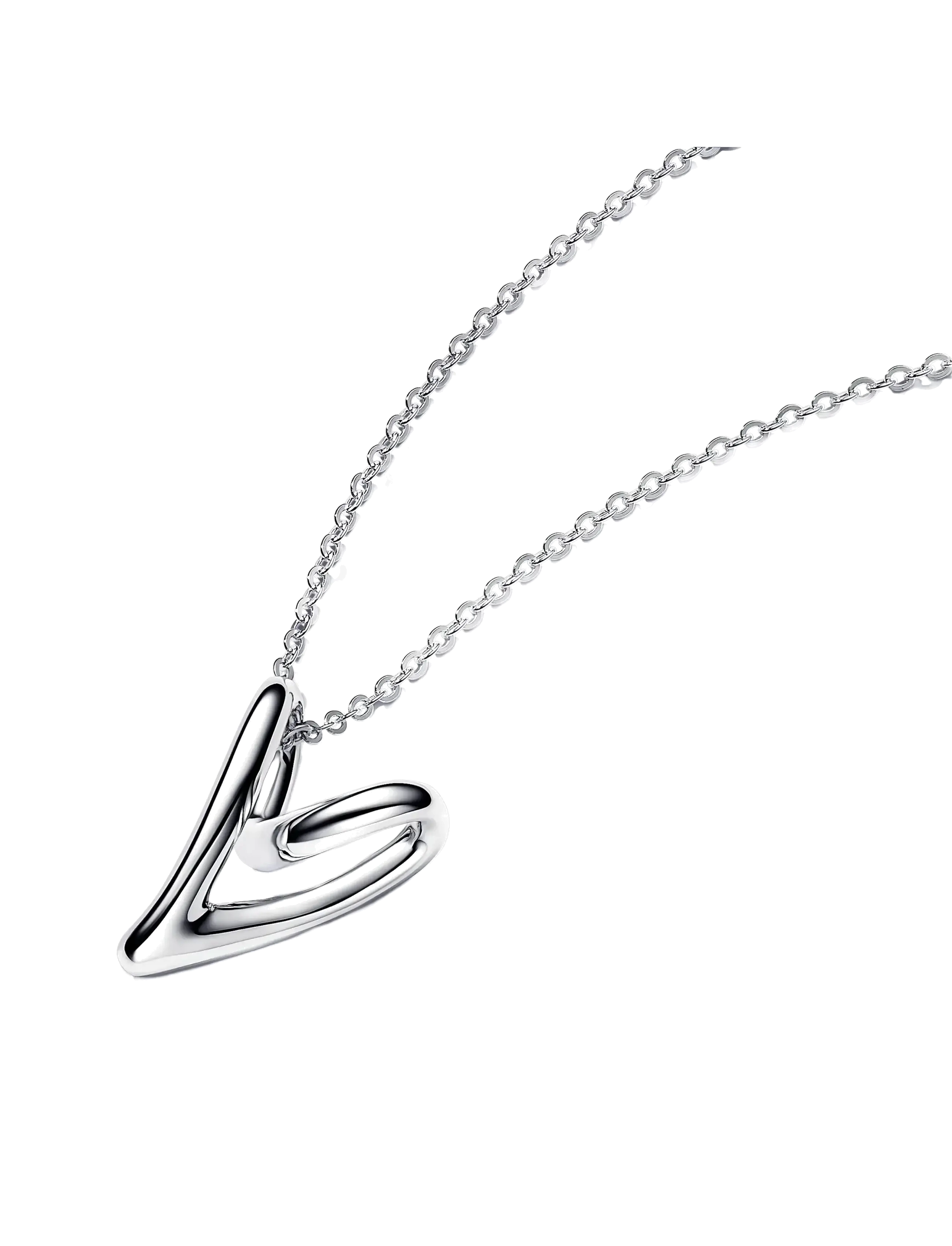 Pandora - Heart pendant sterling silver necklace - halsband - clear - 1