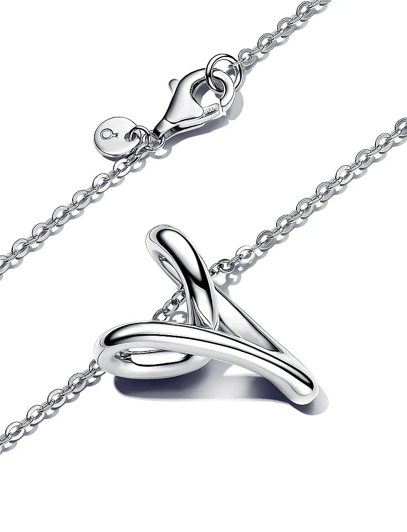 Pandora - Heart pendant sterling silver necklace - halskæder - clear - 3
