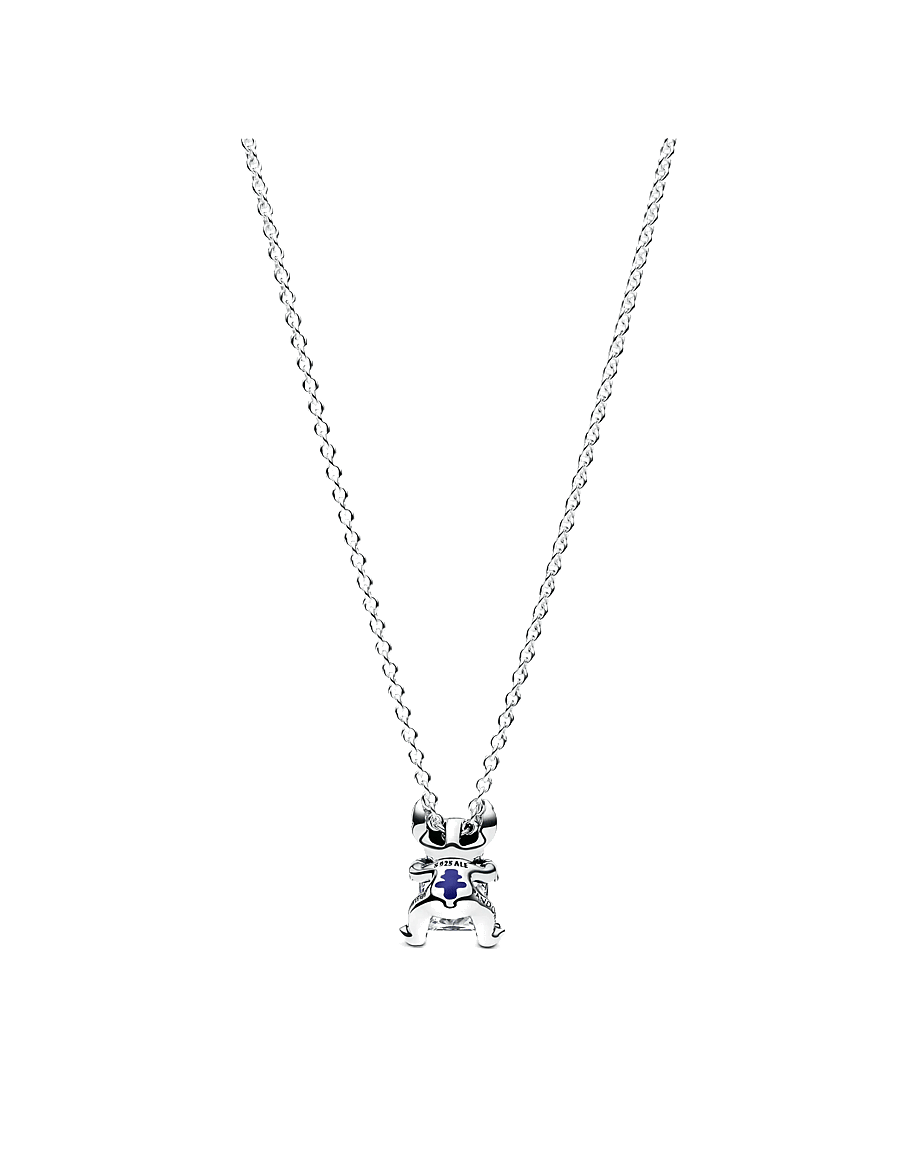 Pandora - Disney Stitch pendant necklace with clear cubic zirconia, purple, blue and black enamel - kedjehalsband - blue - 2