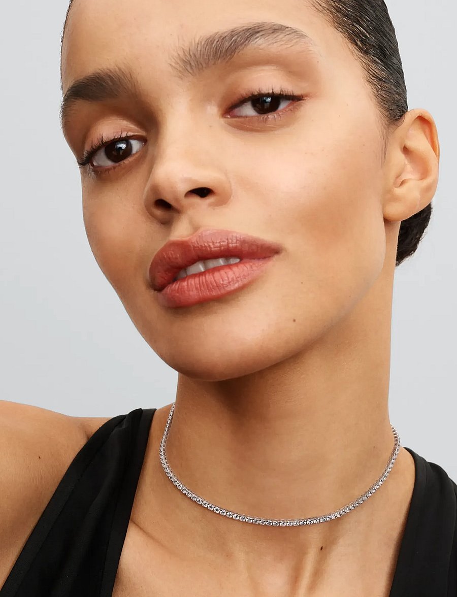 Pandora - Sterling silver choker with clear - clear - 0