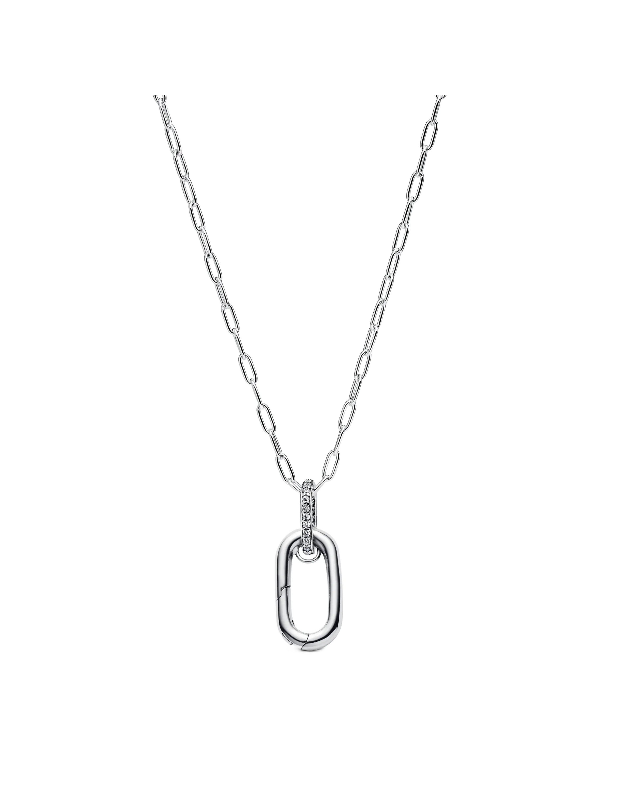 Pandora Sterling silver openable link pendant necklace with clear cubic zirconia - Halskæder - CLEAR / undefined