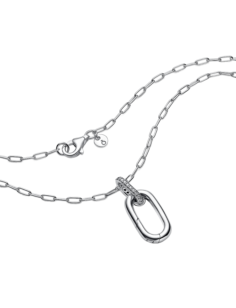 Pandora - Sterling silver openable link pendant necklace with clear cubic zirconia - keðjuhálsmen - clear - 2