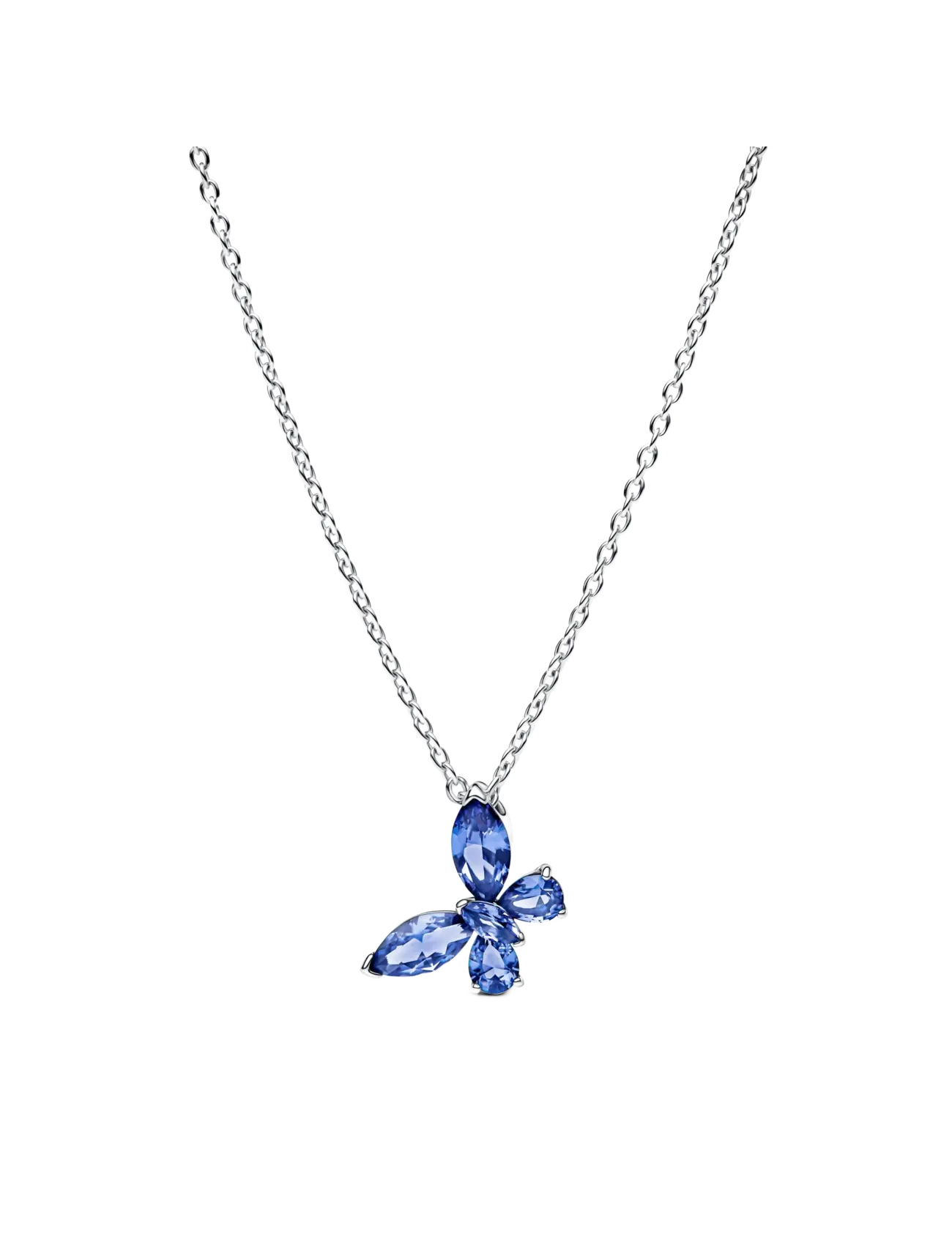 Pandora Butterfly Pendant Necklace - Halskæder - BLUE / silver