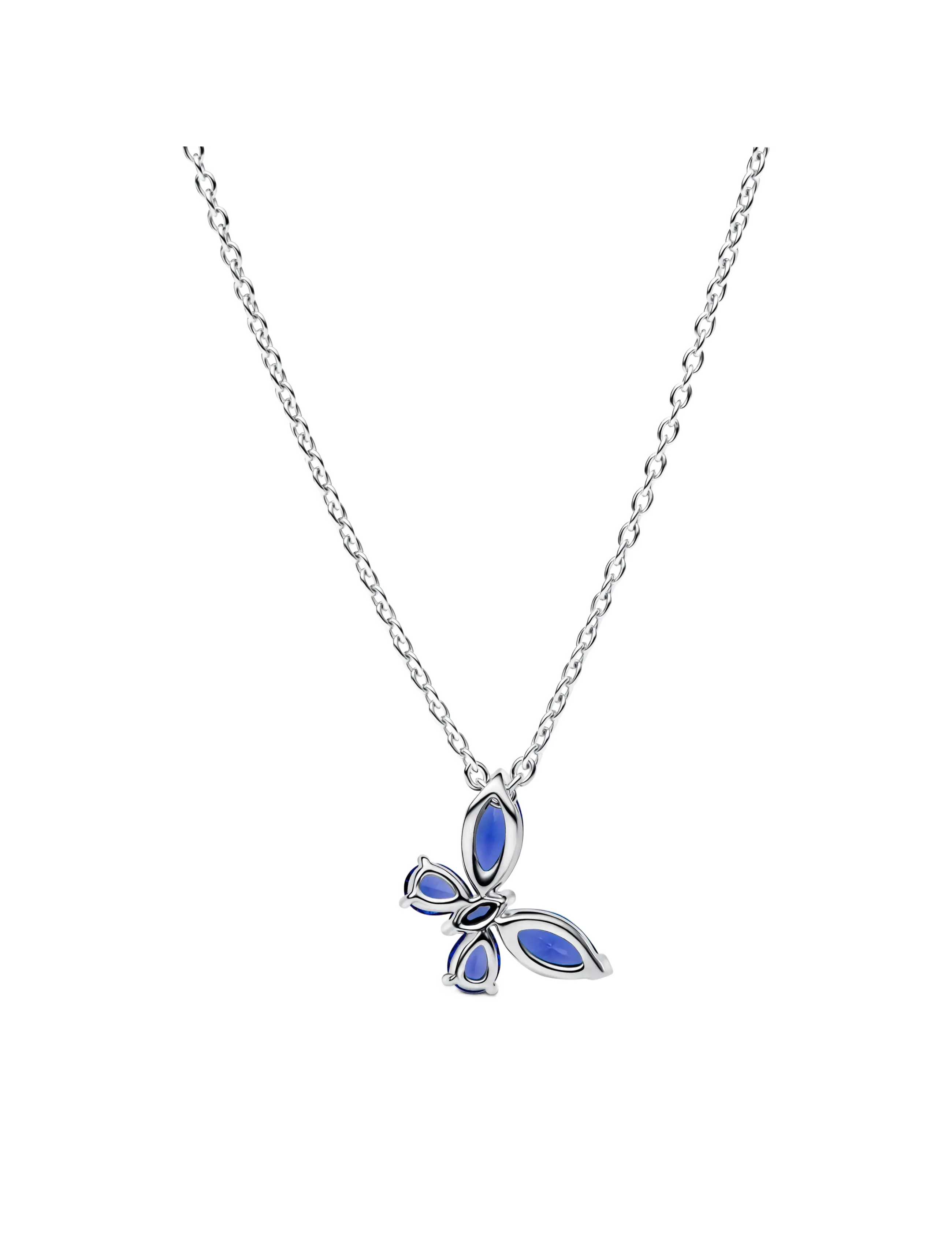 Pandora - Butterfly sterling silver collier with cornflower blue crystal and clear cubic zirconia - kedjehalsband - blue - 2